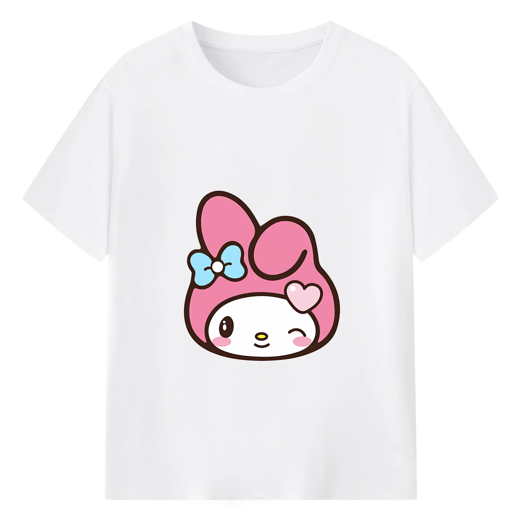 サンリオ グッズ,マイメロディ - 綿100％ 半袖Tシャツ ・ フロントプリント ・ 快適 通気性 ・ 日常使い 散歩 スポーツ用