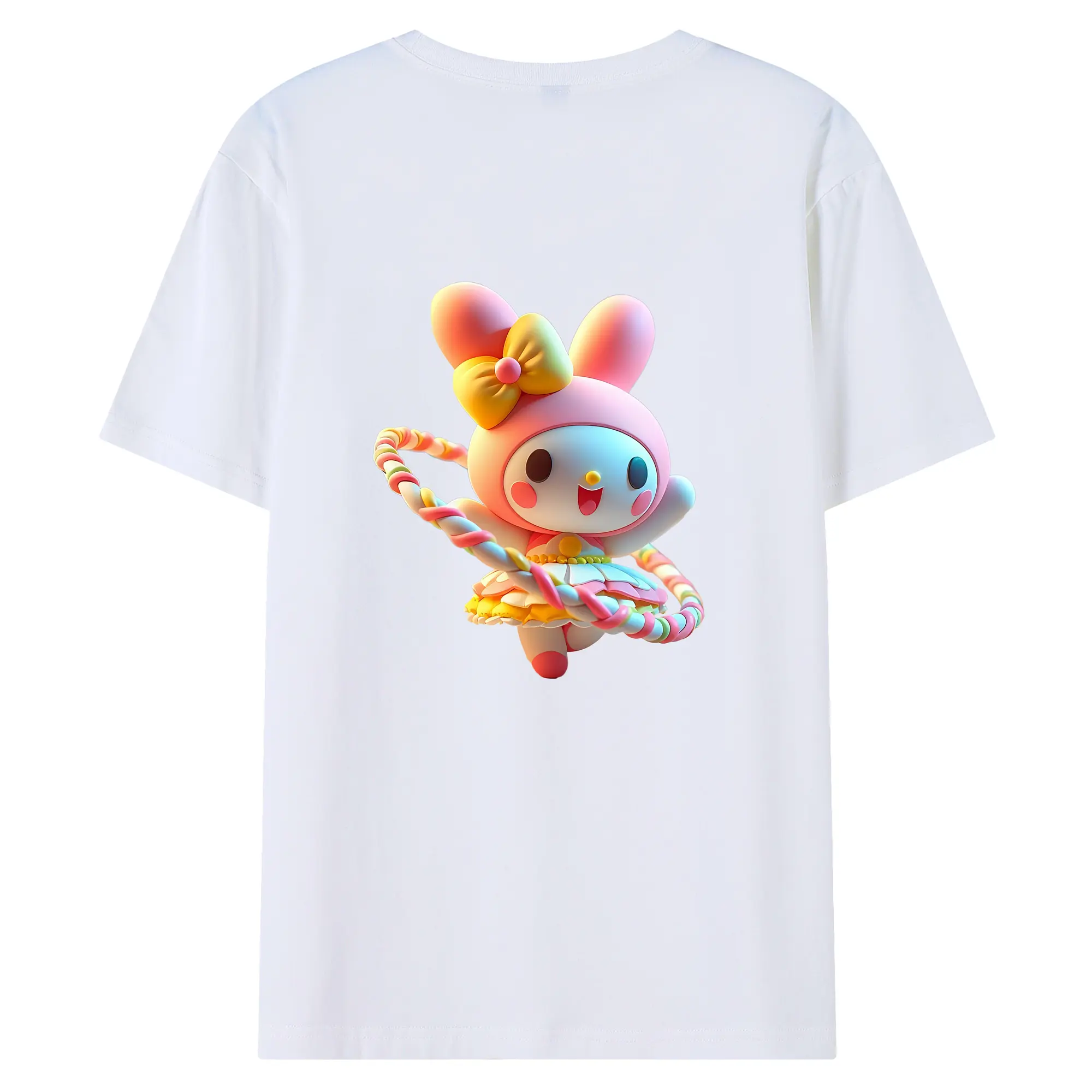 サンリオ グッズ,マイメロディ - 綿100％ 半袖Tシャツ ・ バックプリント ・ 快適 通気性 ・ 日常使い 散歩 スポーツ用