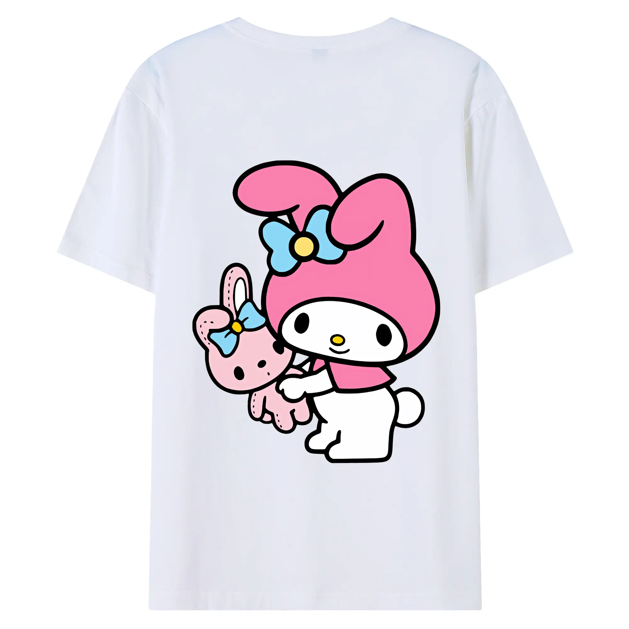 サンリオ グッズ,マイメロディ - 綿100％ 半袖Tシャツ ・ バックプリント ・ 快適 通気性 ・ 日常使い 散歩 スポーツ用