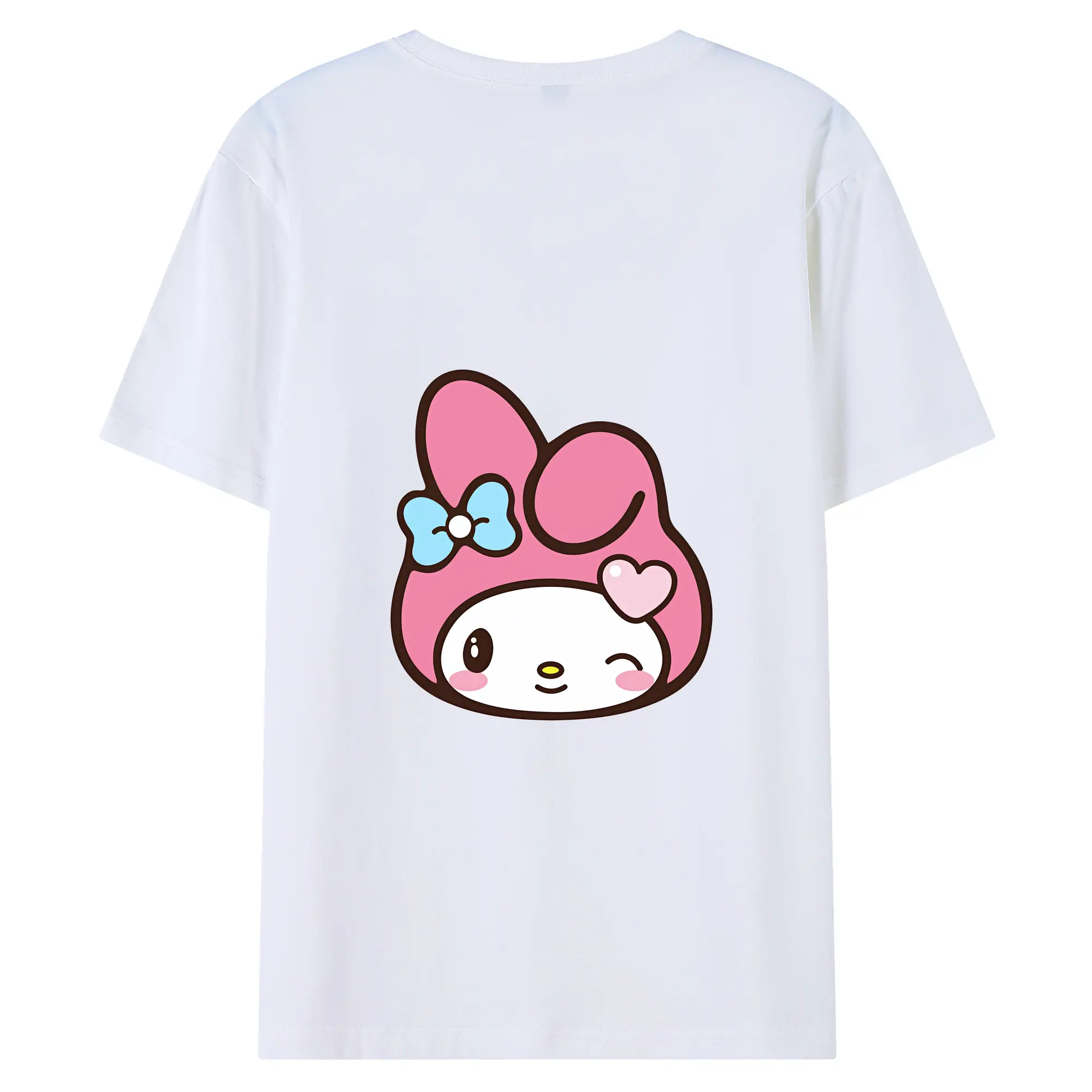 サンリオ グッズ,マイメロディ - 綿100％ 半袖Tシャツ ・ バックプリント ・ 快適 通気性 ・ 日常使い 散歩 スポーツ用