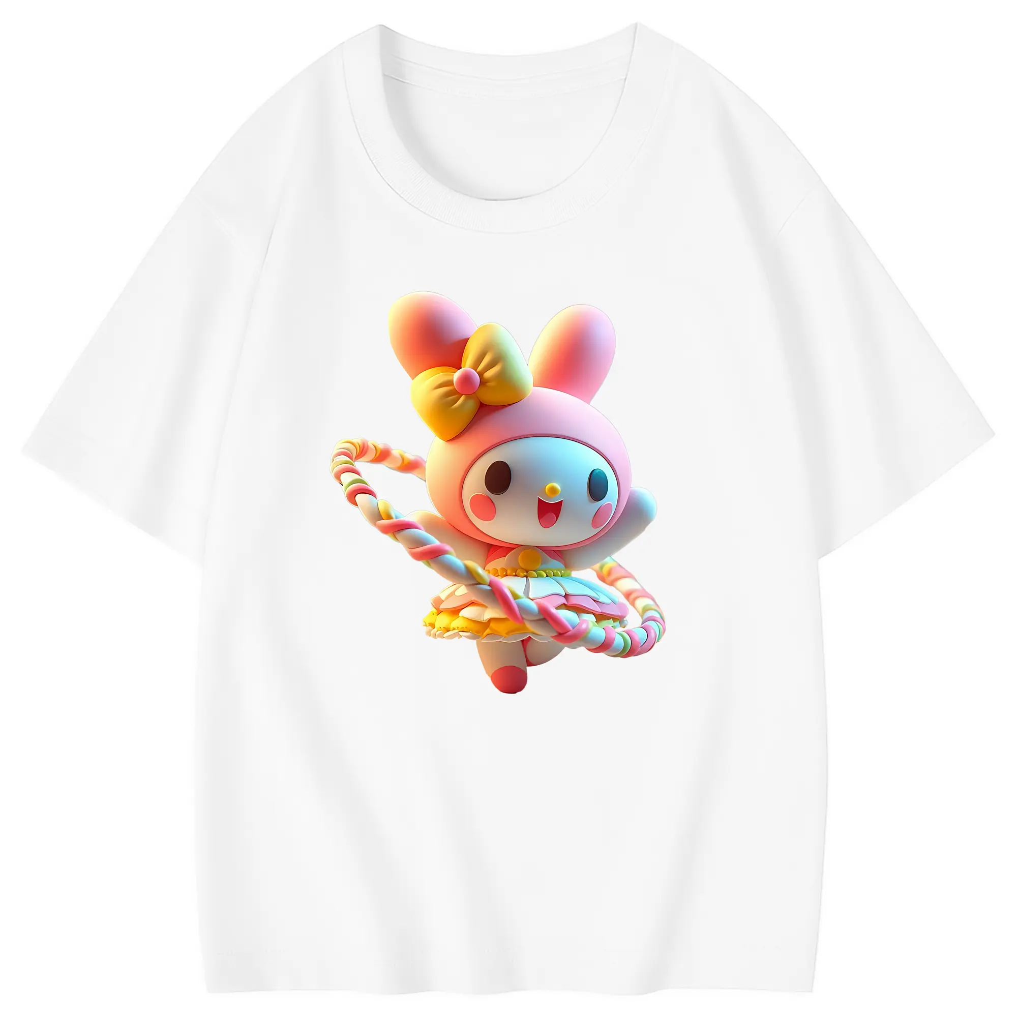 サンリオ グッズ,マイメロディ - 綿100％ キッズTシャツ ・ フロントプリント ・ 快適 通気性 ・ スポーツ カジュアル 散歩用