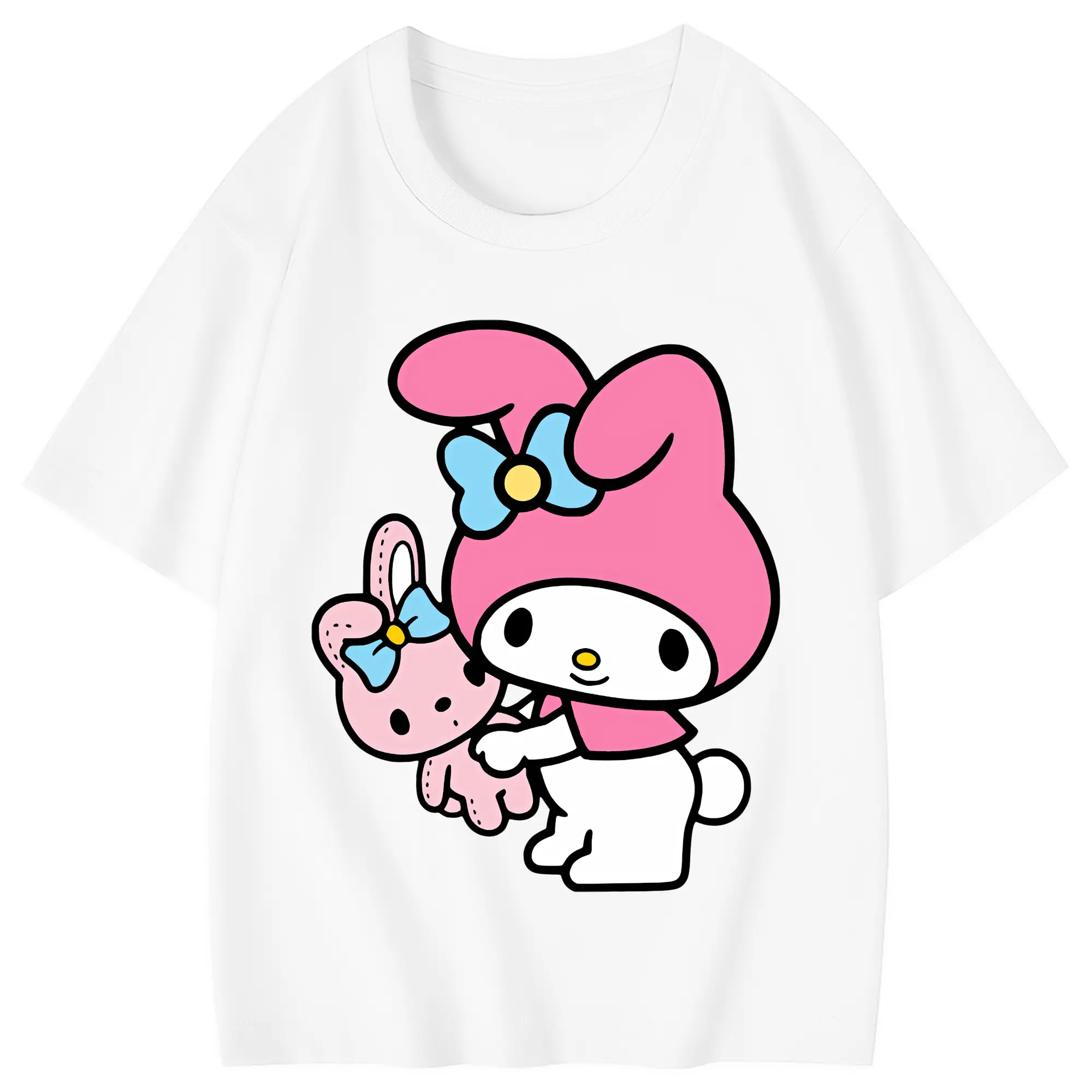 サンリオ グッズ,マイメロディ - 綿100％ キッズTシャツ ・ フロントプリント ・ 快適 通気性 ・ スポーツ カジュアル 散歩用