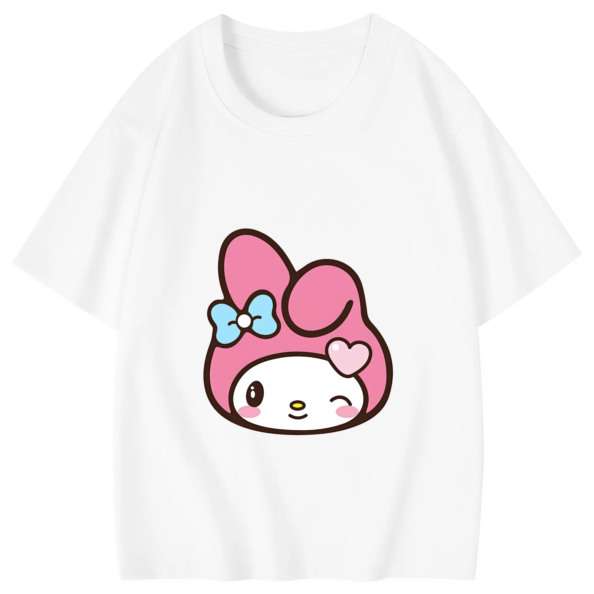 サンリオ グッズ,マイメロディ - 綿100％ キッズTシャツ ・ フロントプリント ・ 快適 通気性 ・ スポーツ カジュアル 散歩用