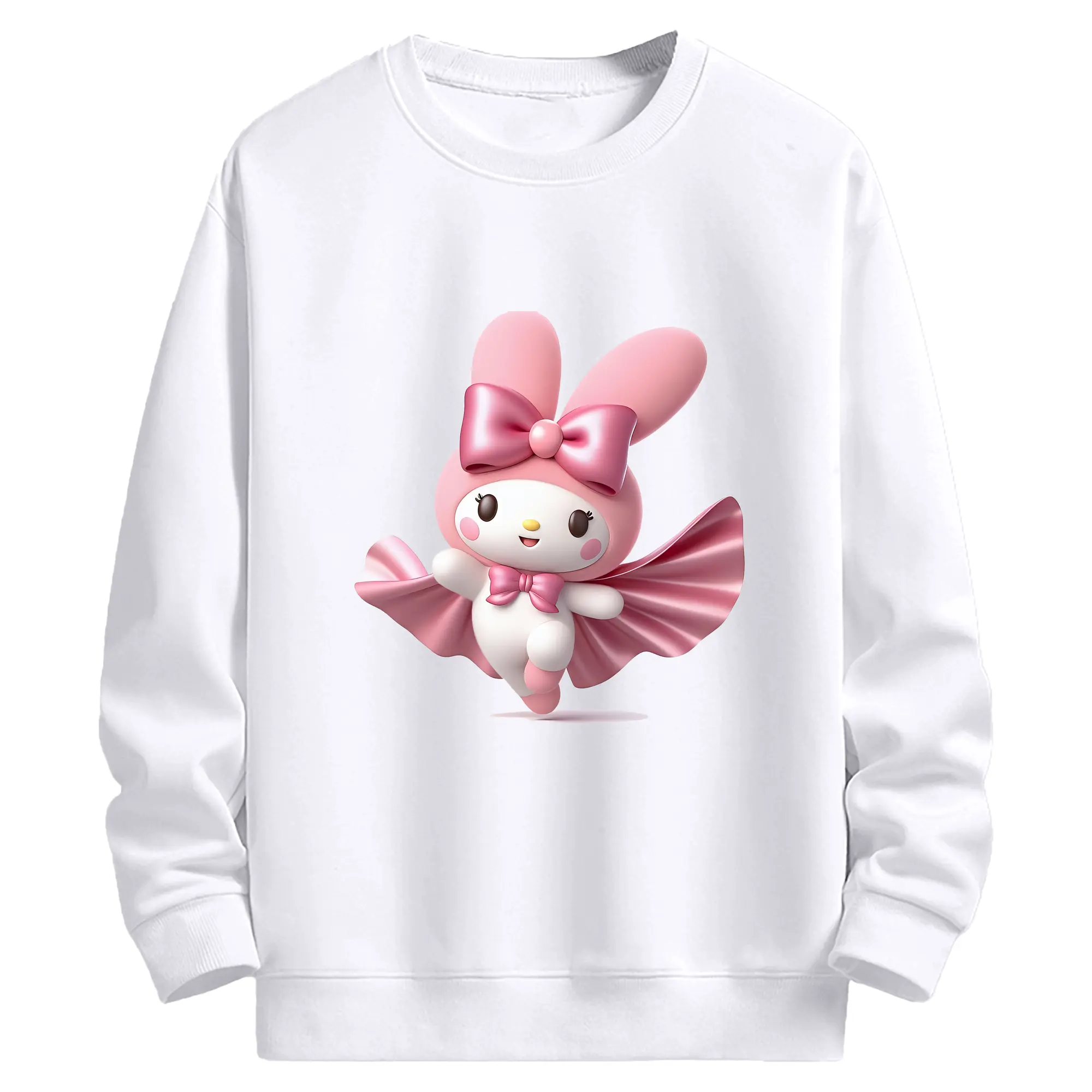 サンリオ グッズ,マイメロディ - 高品質 クルーネック スウェット ・ コットン59％ ポリエステル41％ ・ ユニセックス 長袖 トレーナー ・ カジュアル デイリー スポーツ 散歩用
