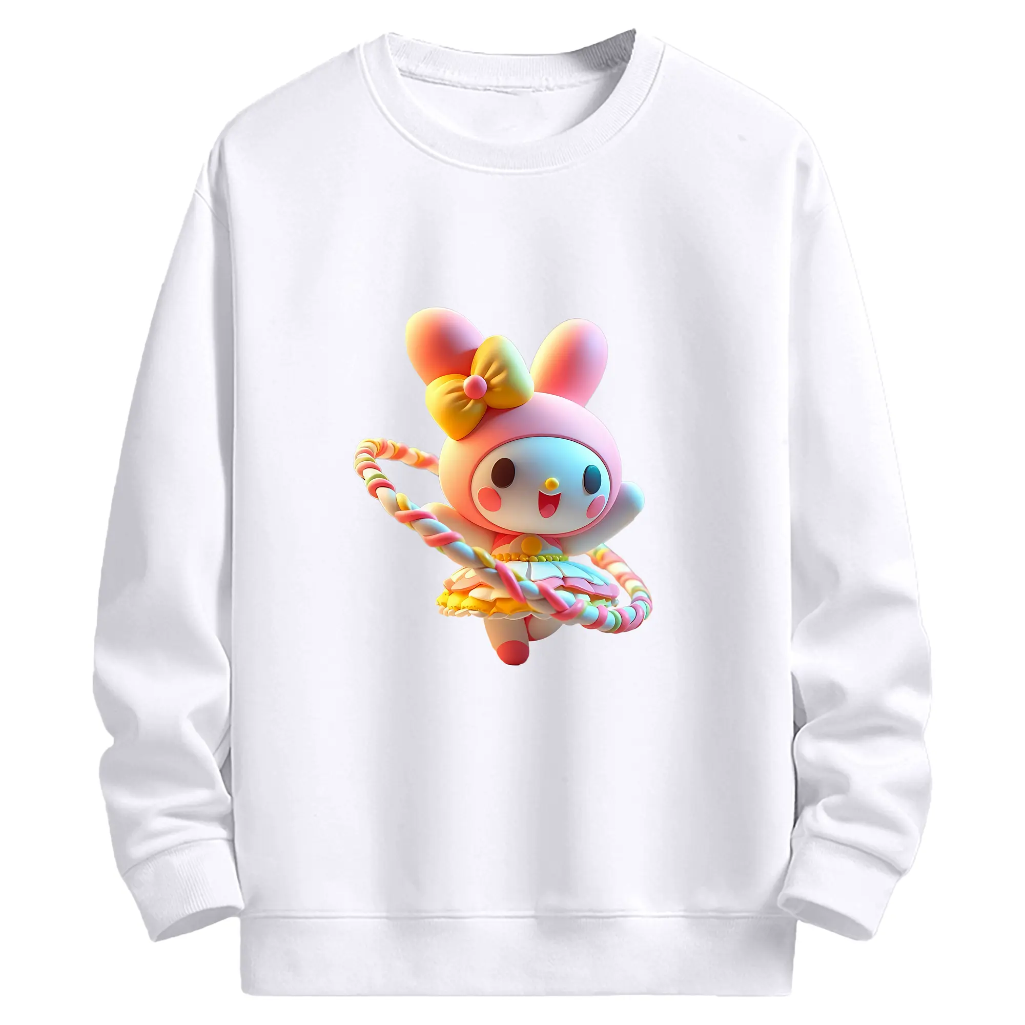 サンリオ グッズ,マイメロディ - 高品質 クルーネック スウェット ・ コットン59％ ポリエステル41％ ・ ユニセックス 長袖 トレーナー ・ カジュアル デイリー スポーツ 散歩用