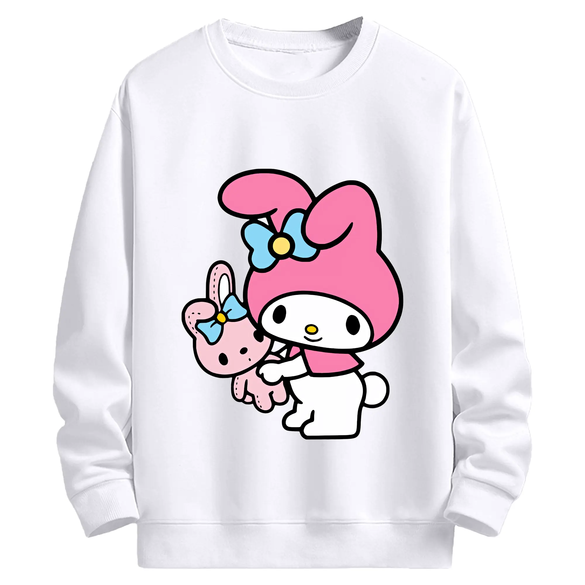 サンリオ グッズ,マイメロディ - 高品質 クルーネック スウェット ・ コットン59％ ポリエステル41％ ・ ユニセックス 長袖 トレーナー ・ カジュアル デイリー スポーツ 散歩用