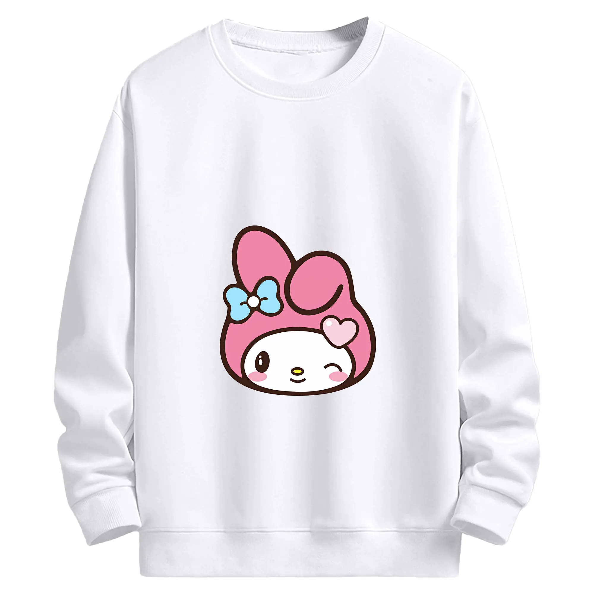 サンリオ グッズ,マイメロディ - 高品質 クルーネック スウェット ・ コットン59％ ポリエステル41％ ・ ユニセックス 長袖 トレーナー ・ カジュアル デイリー スポーツ 散歩用