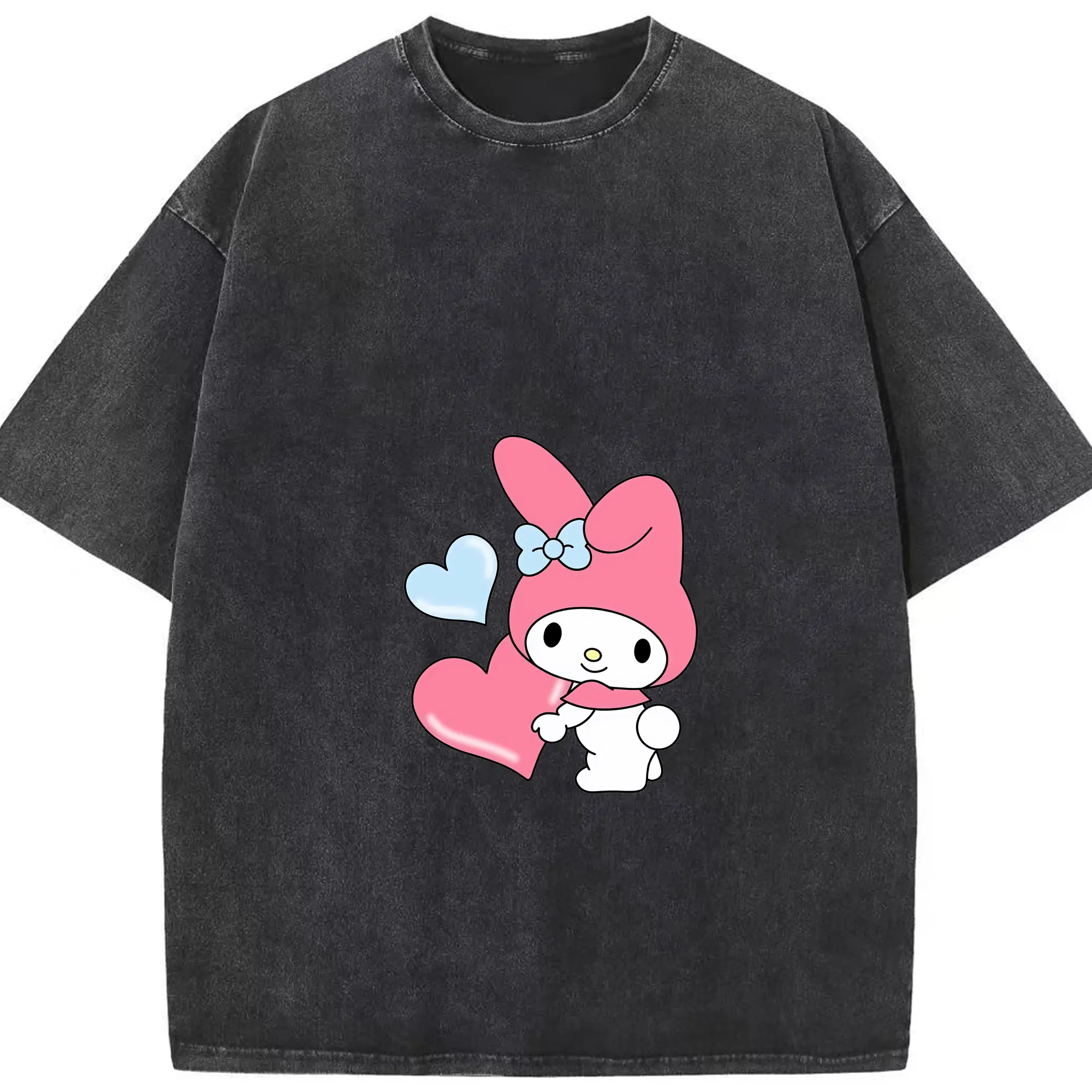 サンリオ グッズ,マイメロディ - 綿100％ ヴィンテージ風 半袖Tシャツ ・ フロントプリント ・ 柔らか肌触り ・ 通気性 快適 ・ スポーツ カジュアル 外出用
