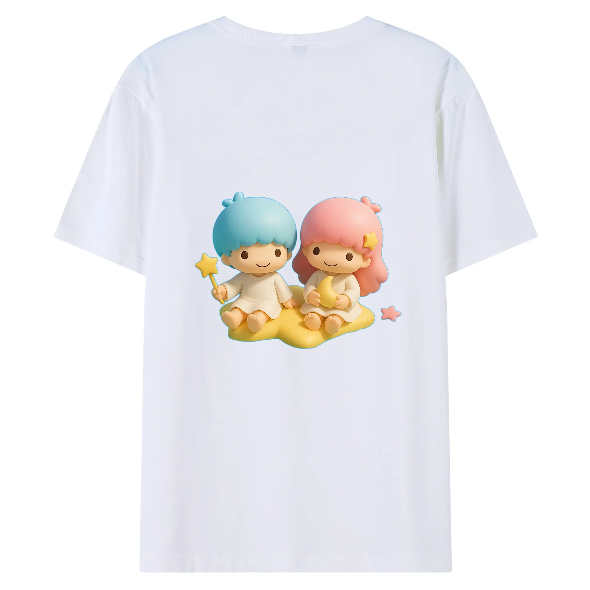 サンリオ グッズ,リトルツインスターズ - 綿100％ 半袖Tシャツ ・ バックプリント ・ 快適 通気性 ・ 日常使い 散歩 スポーツ用