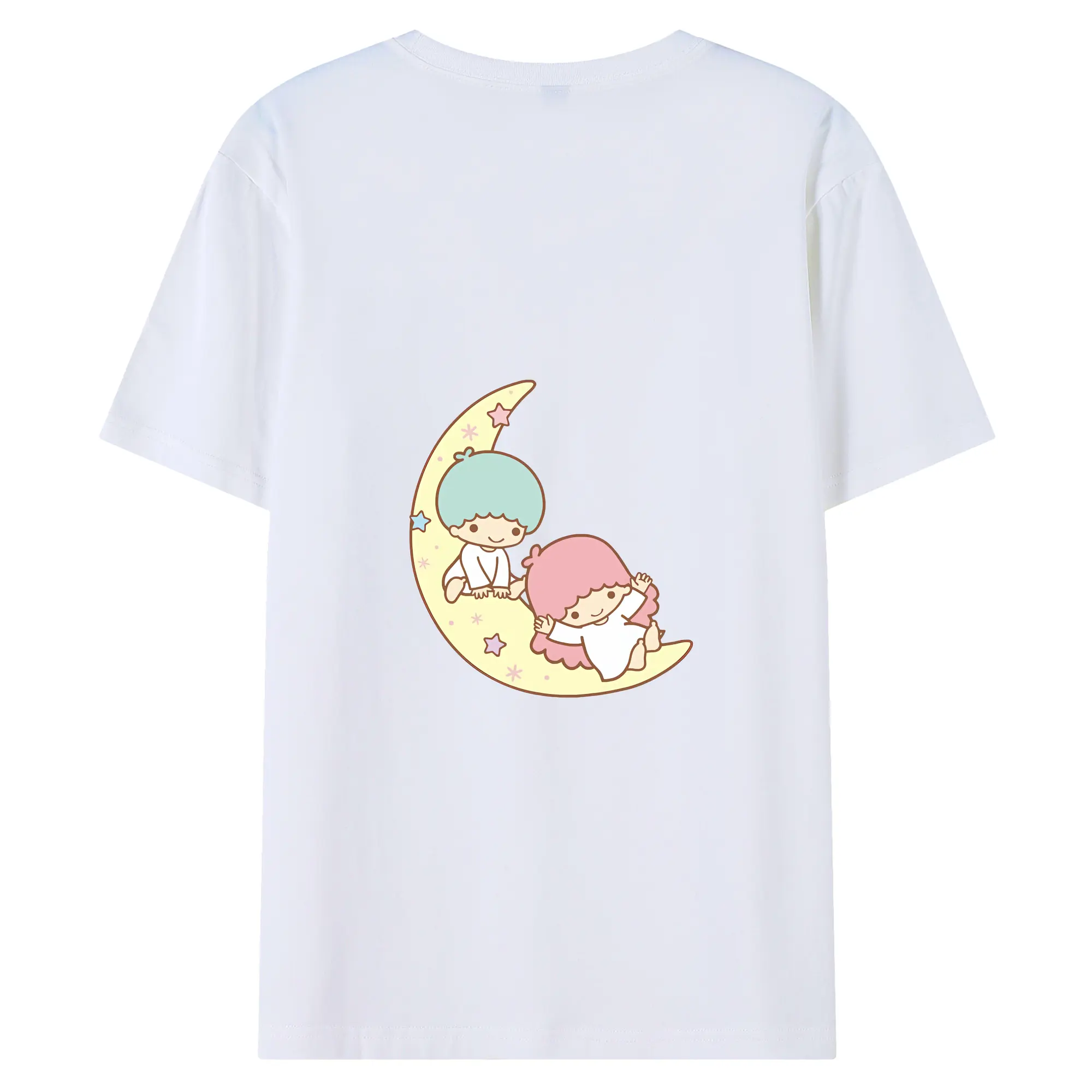 サンリオ グッズ,リトルツインスターズ - 綿100％ 半袖Tシャツ ・ バックプリント ・ 快適 通気性 ・ 日常使い 散歩 スポーツ用