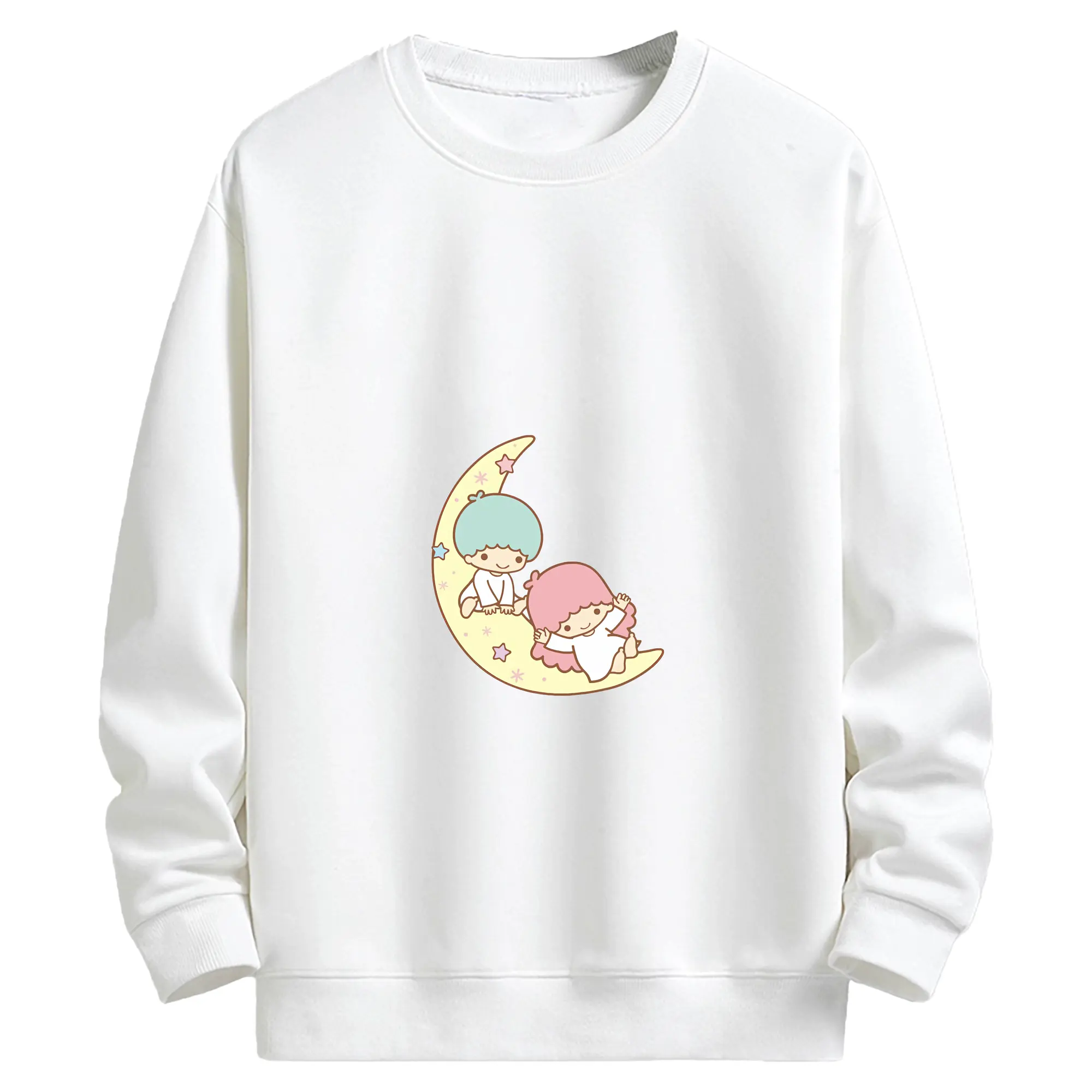サンリオ グッズ,リトルツインスターズ - キッズ クルーネックスウェットシャツ ・ フロントプリント ・ 綿80％ ポリエステル20％ ・ 快適 通学 スポーツ 日常使い お散歩用