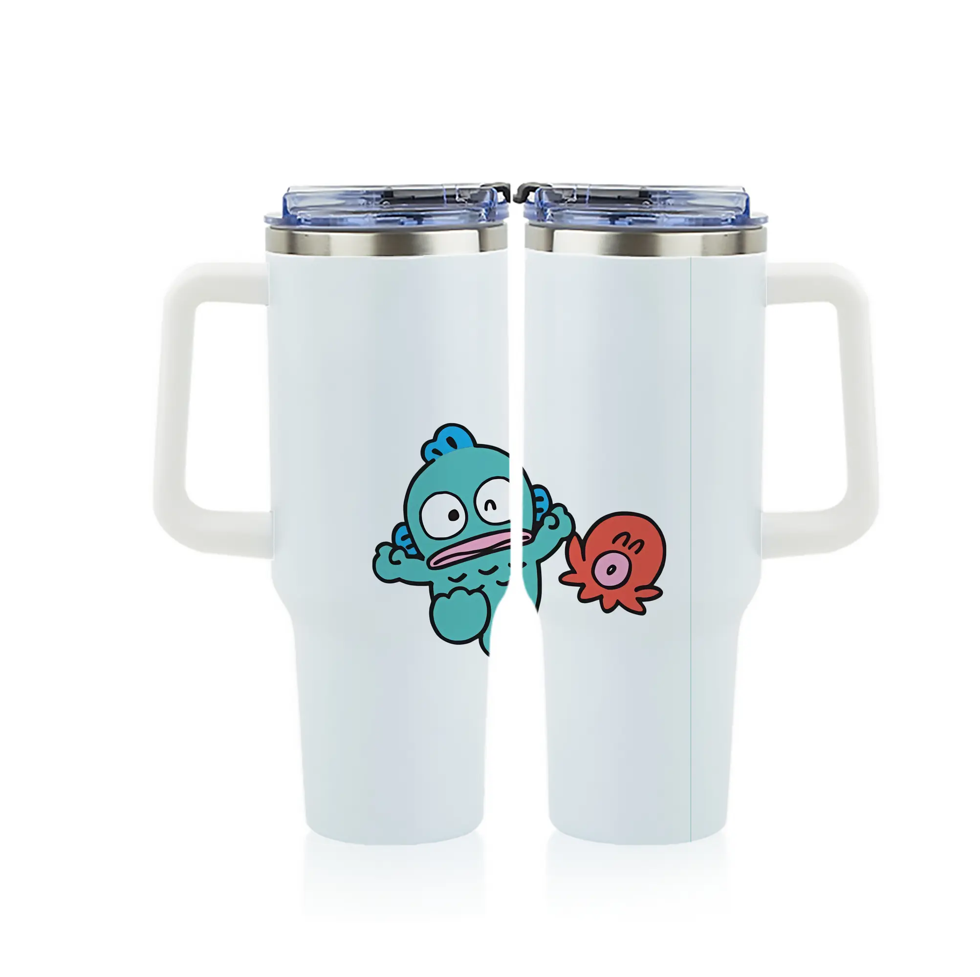 サンリオ グッズ,ハンギョドン - 1200mL フルプリント車用タンブラー ・ 304ステンレス 内側 ・ 201ステンレス 外側 ・ 保温 保冷 ・ 通勤 ドライブ アウトドア用