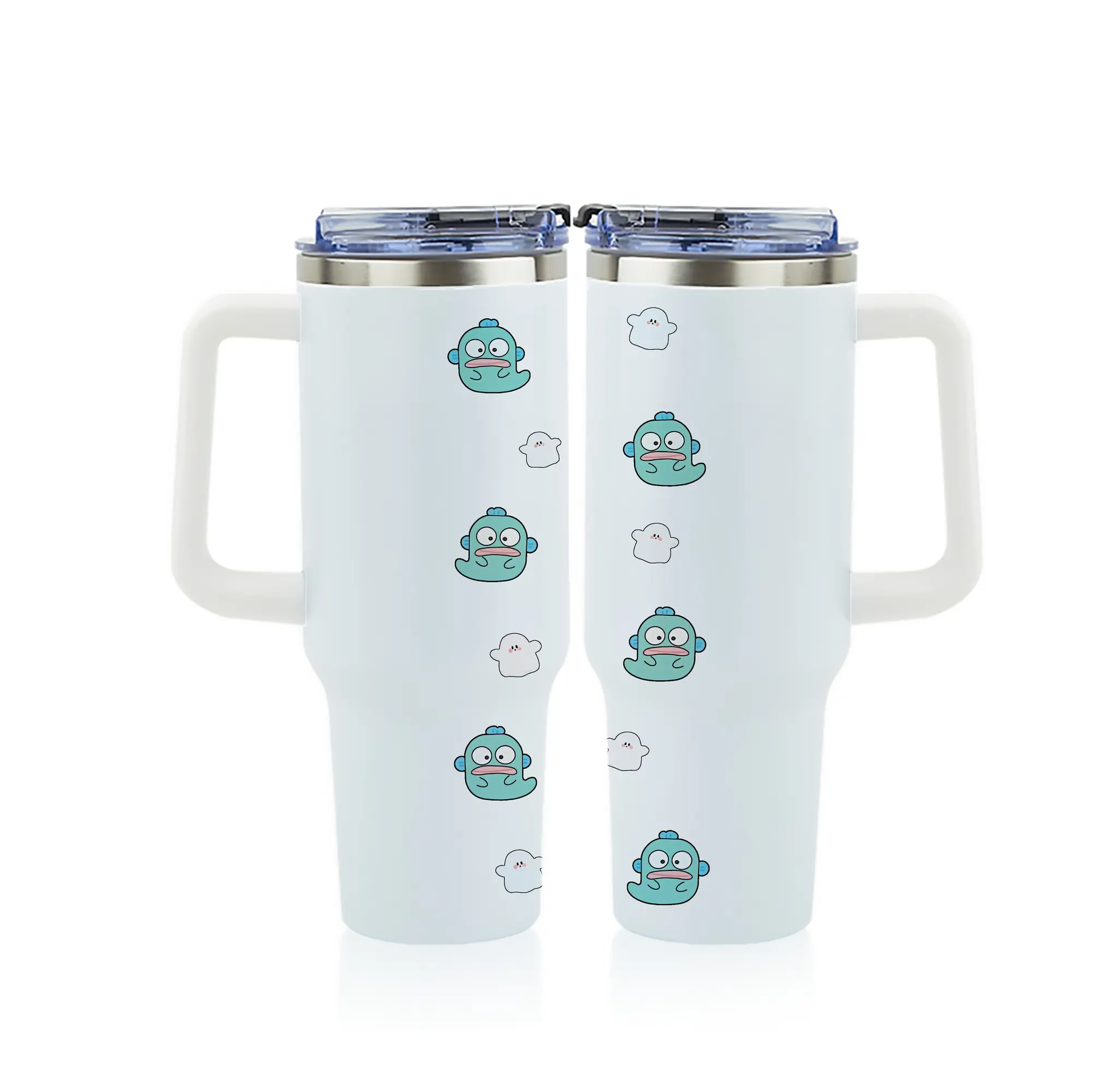 サンリオ グッズ,ハンギョドン - 1200mL フルプリント車用タンブラー ・ 304ステンレス 内側 ・ 201ステンレス 外側 ・ 保温 保冷 ・ 通勤 ドライブ アウトドア用