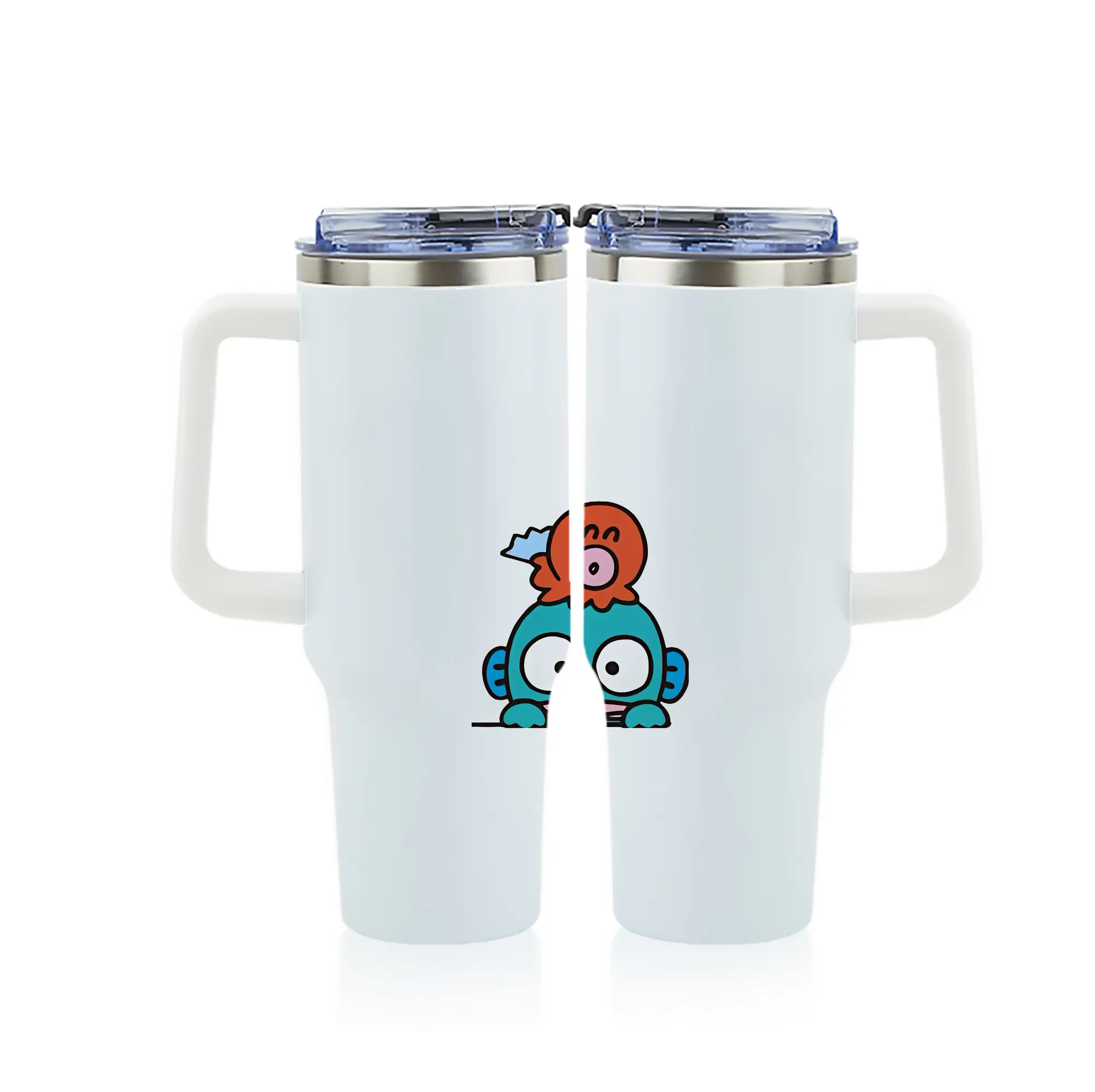 サンリオ グッズ,ハンギョドン - 1200mL フルプリント車用タンブラー ・ 304ステンレス 内側 ・ 201ステンレス 外側 ・ 保温 保冷 ・ 通勤 ドライブ アウトドア用