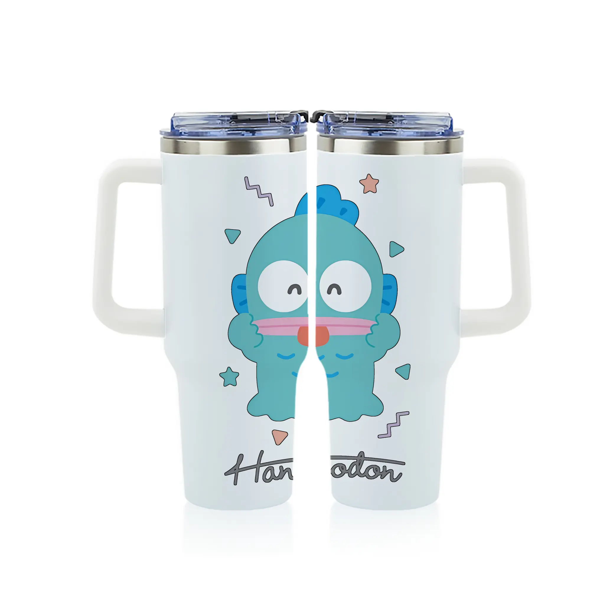 サンリオ グッズ,ハンギョドン - 1200mL フルプリント車用タンブラー ・ 304ステンレス 内側 ・ 201ステンレス 外側 ・ 保温 保冷 ・ 通勤 ドライブ アウトドア用