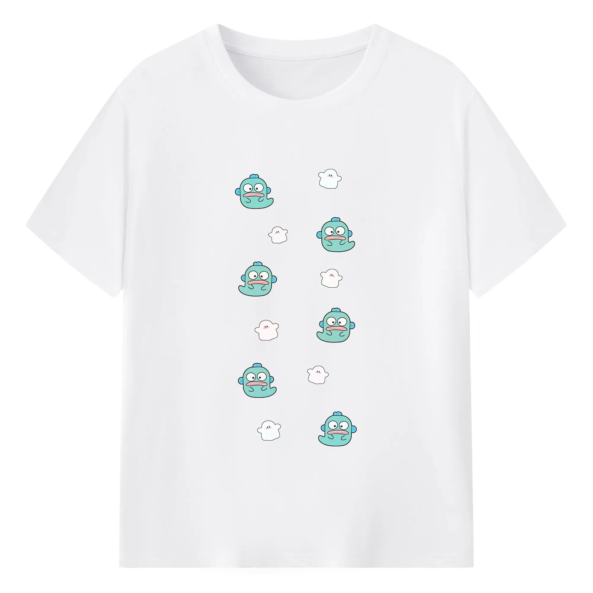 サンリオ グッズ,ハンギョドン - 綿100％ 半袖Tシャツ ・ フロントプリント ・ 快適 通気性 ・ 日常使い 散歩 スポーツ用