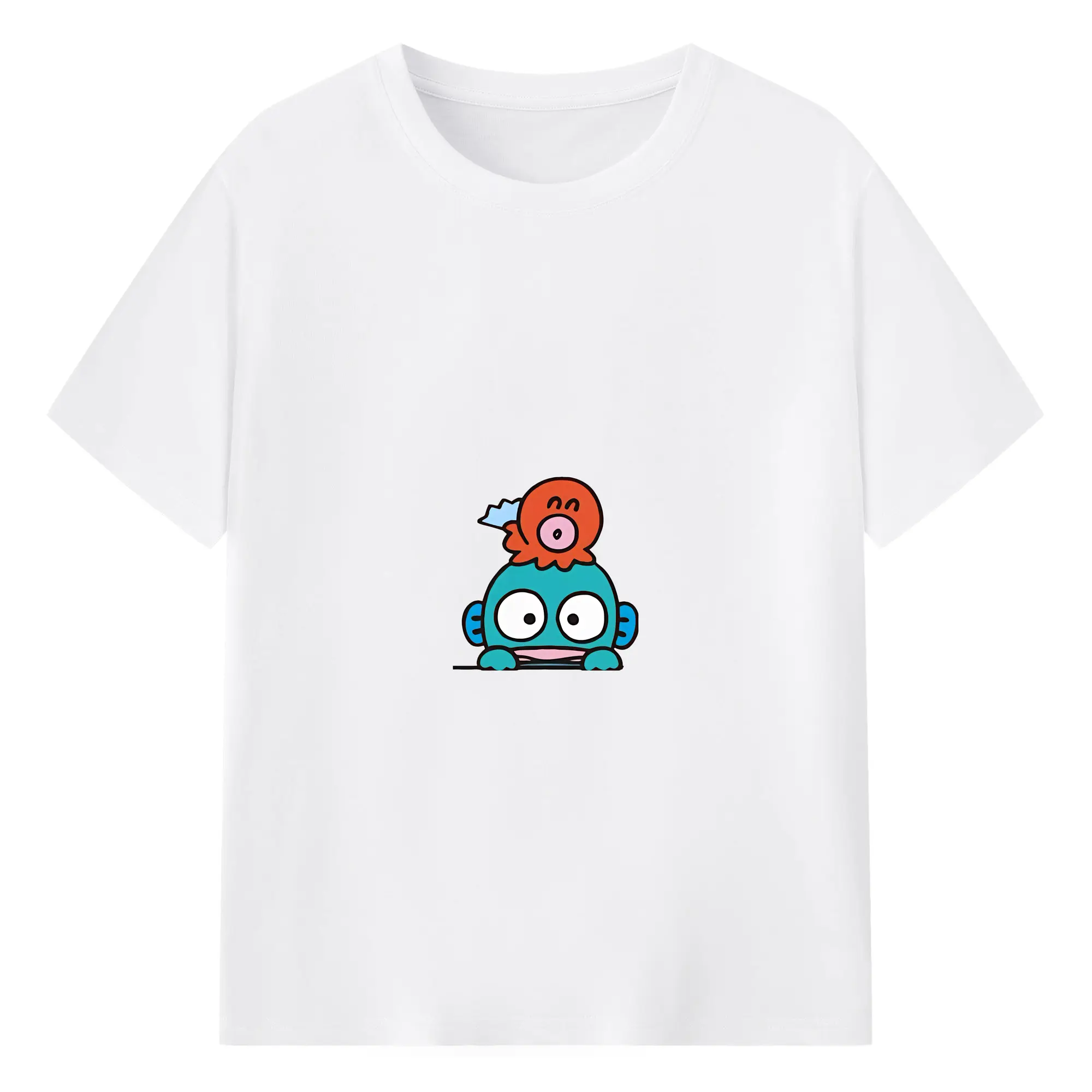 サンリオ グッズ,ハンギョドン - 綿100％ 半袖Tシャツ ・ フロントプリント ・ 快適 通気性 ・ 日常使い 散歩 スポーツ用