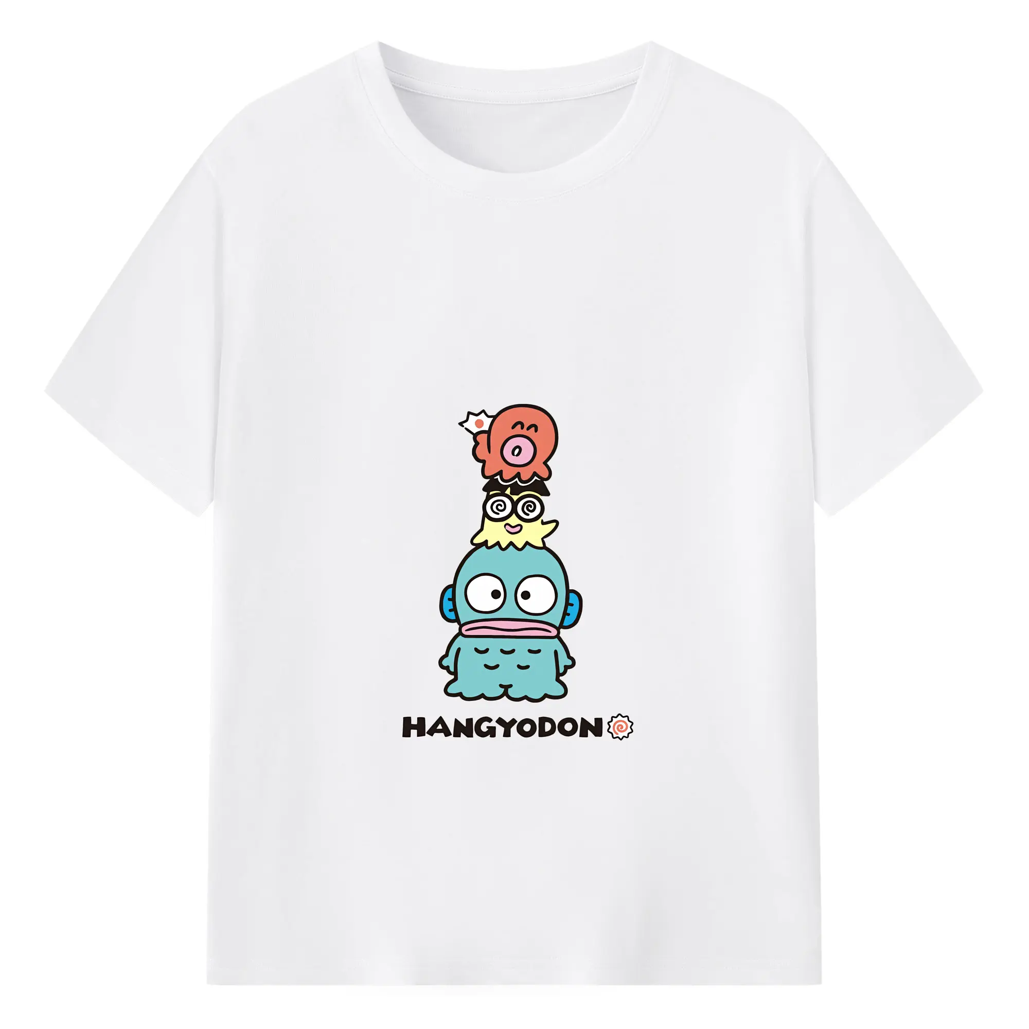 サンリオ グッズ,ハンギョドン - 綿100％ 半袖Tシャツ ・ フロントプリント ・ 快適 通気性 ・ 日常使い 散歩 スポーツ用