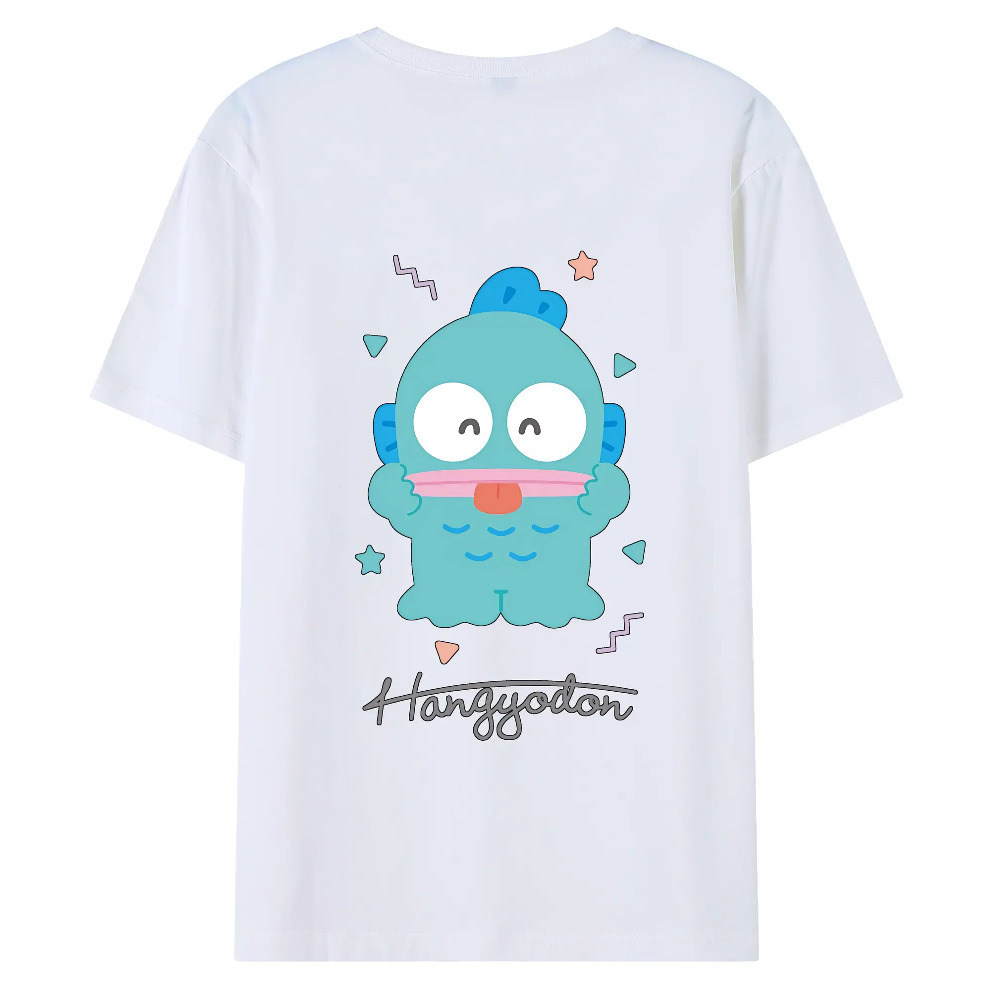 サンリオ グッズ,ハンギョドン - 綿100％ 半袖Tシャツ ・ バックプリント ・ 快適 通気性 ・ 日常使い 散歩 スポーツ用