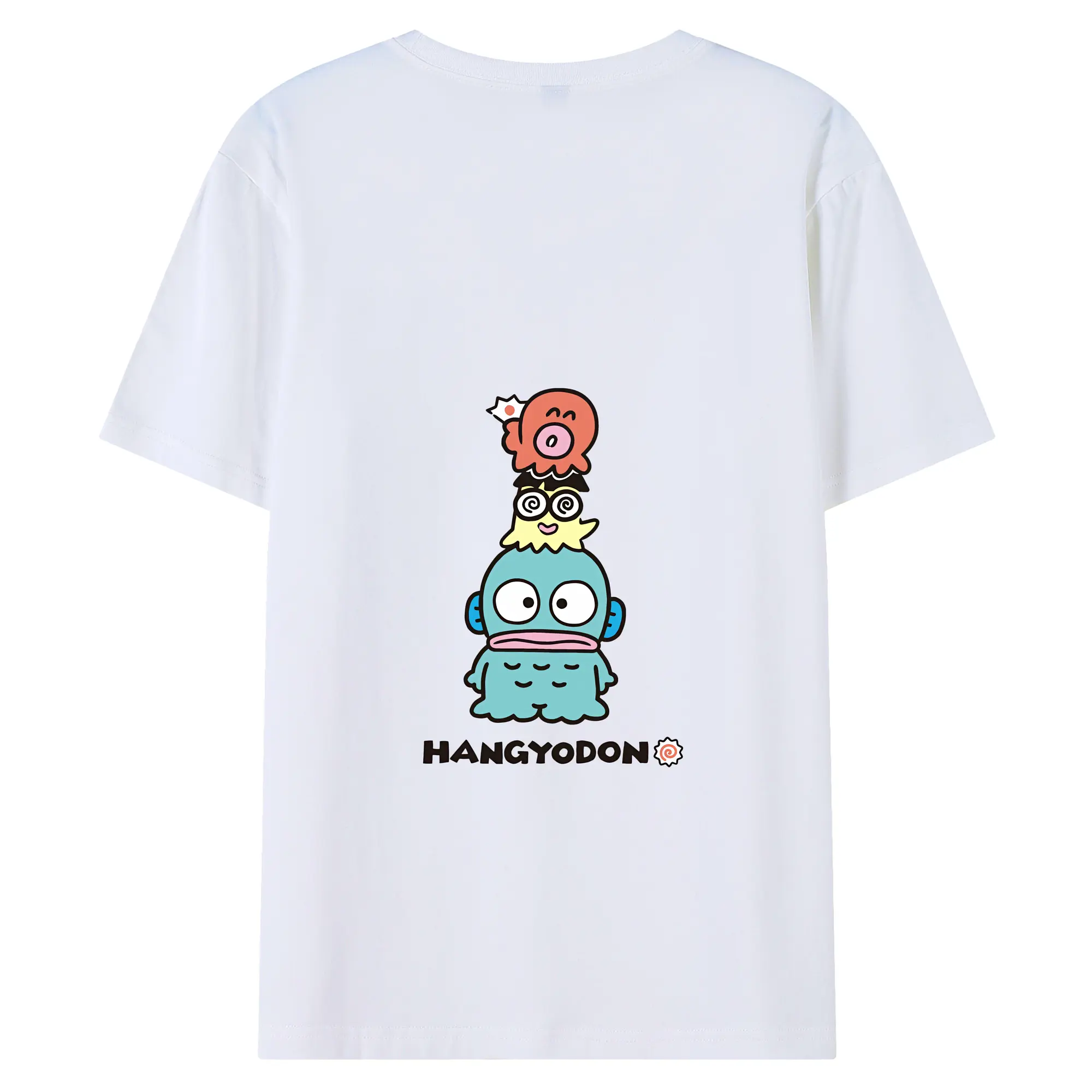 サンリオ グッズ,ハンギョドン - 綿100％ 半袖Tシャツ ・ バックプリント ・ 快適 通気性 ・ 日常使い 散歩 スポーツ用