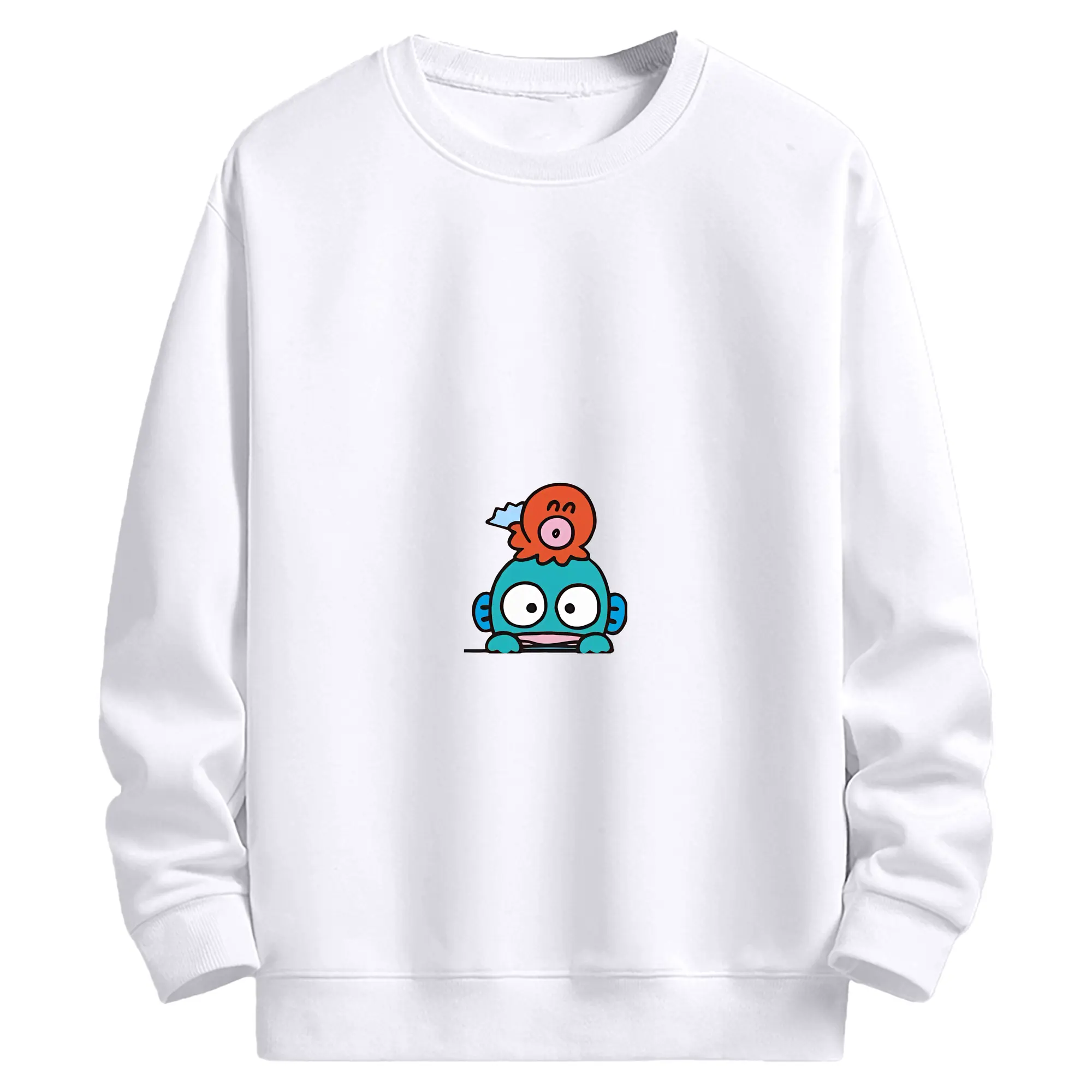 サンリオ グッズ,ハンギョドン - 高品質 クルーネック スウェット ・ コットン59％ ポリエステル41％ ・ ユニセックス 長袖 トレーナー ・ カジュアル デイリー スポーツ 散歩用