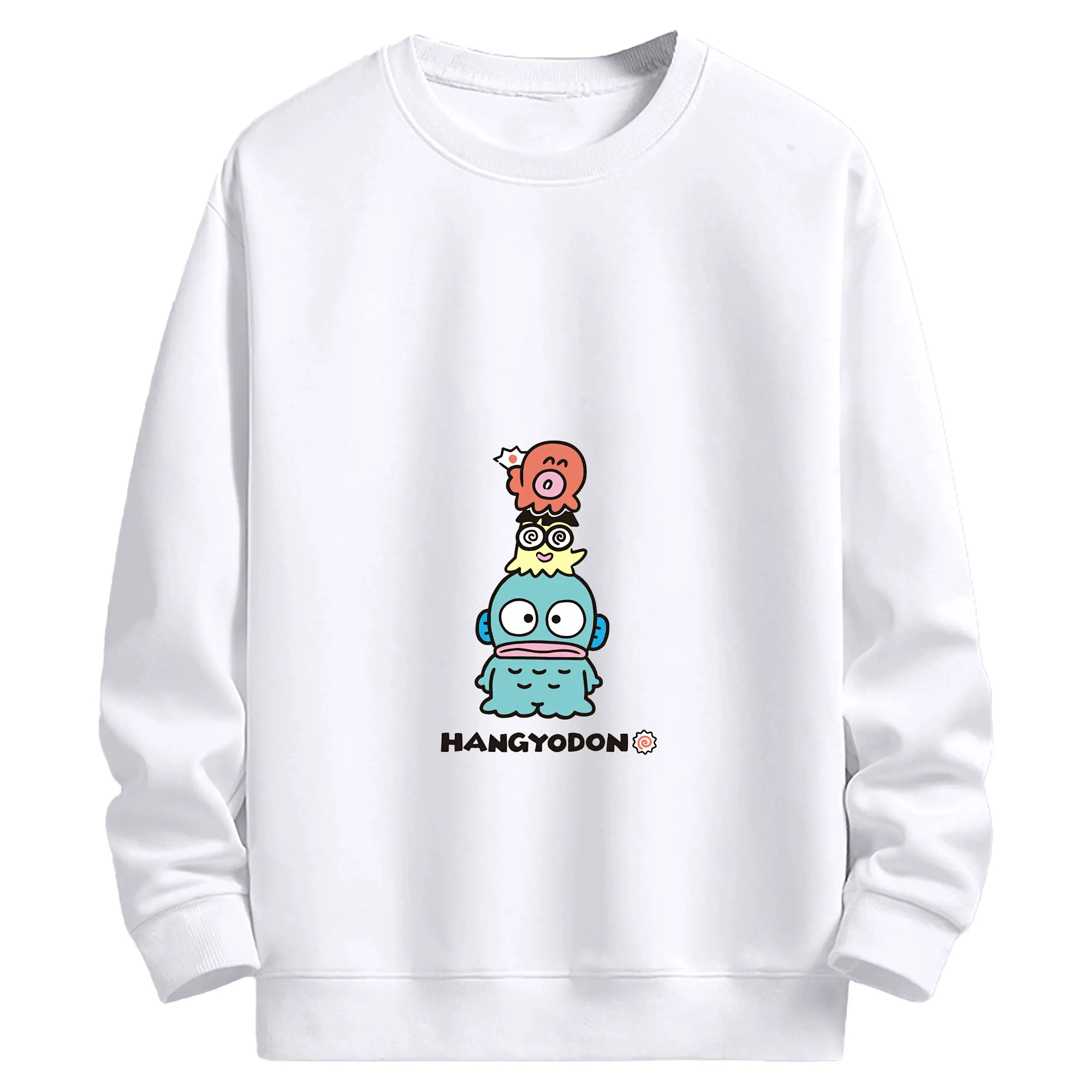 サンリオ グッズ,ハンギョドン - 高品質 クルーネック スウェット ・ コットン59％ ポリエステル41％ ・ ユニセックス 長袖 トレーナー ・ カジュアル デイリー スポーツ 散歩用