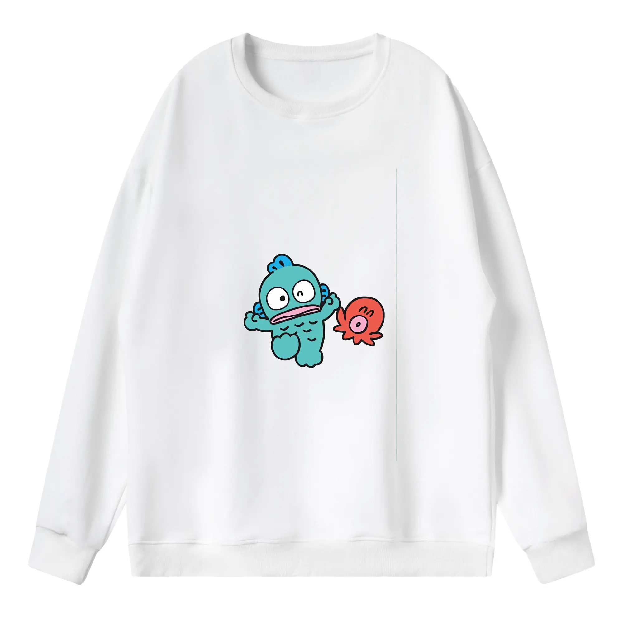 サンリオ グッズ,ハンギョドン - 薄手 クルーネック スウェット 裏毛260g · ポリエステル 春秋向け カジュアル 男女兼用 · トレーナー デイリー スポーツ 散歩に最適