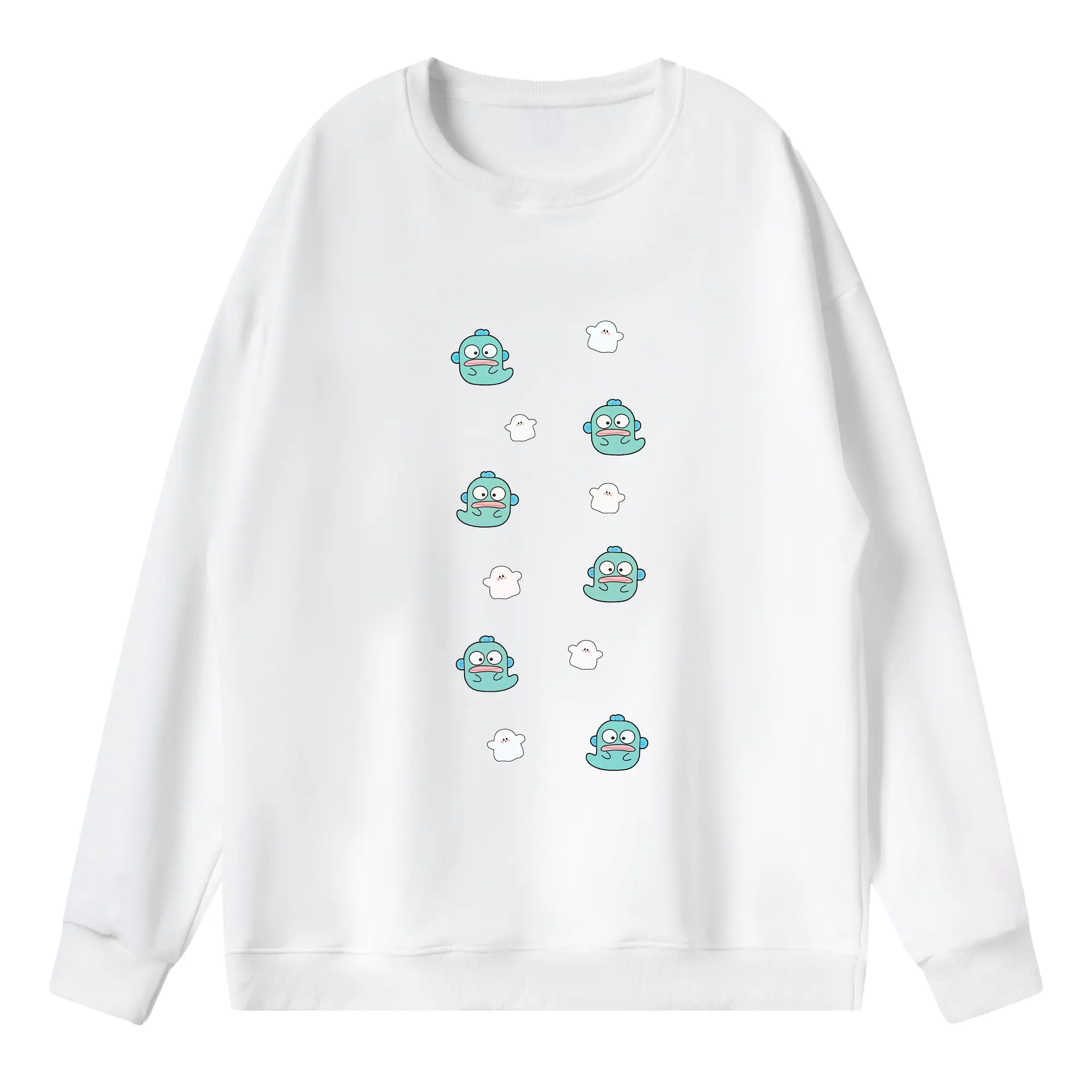 サンリオ グッズ,ハンギョドン - 薄手 クルーネック スウェット 裏毛260g · ポリエステル 春秋向け カジュアル 男女兼用 · トレーナー デイリー スポーツ 散歩に最適