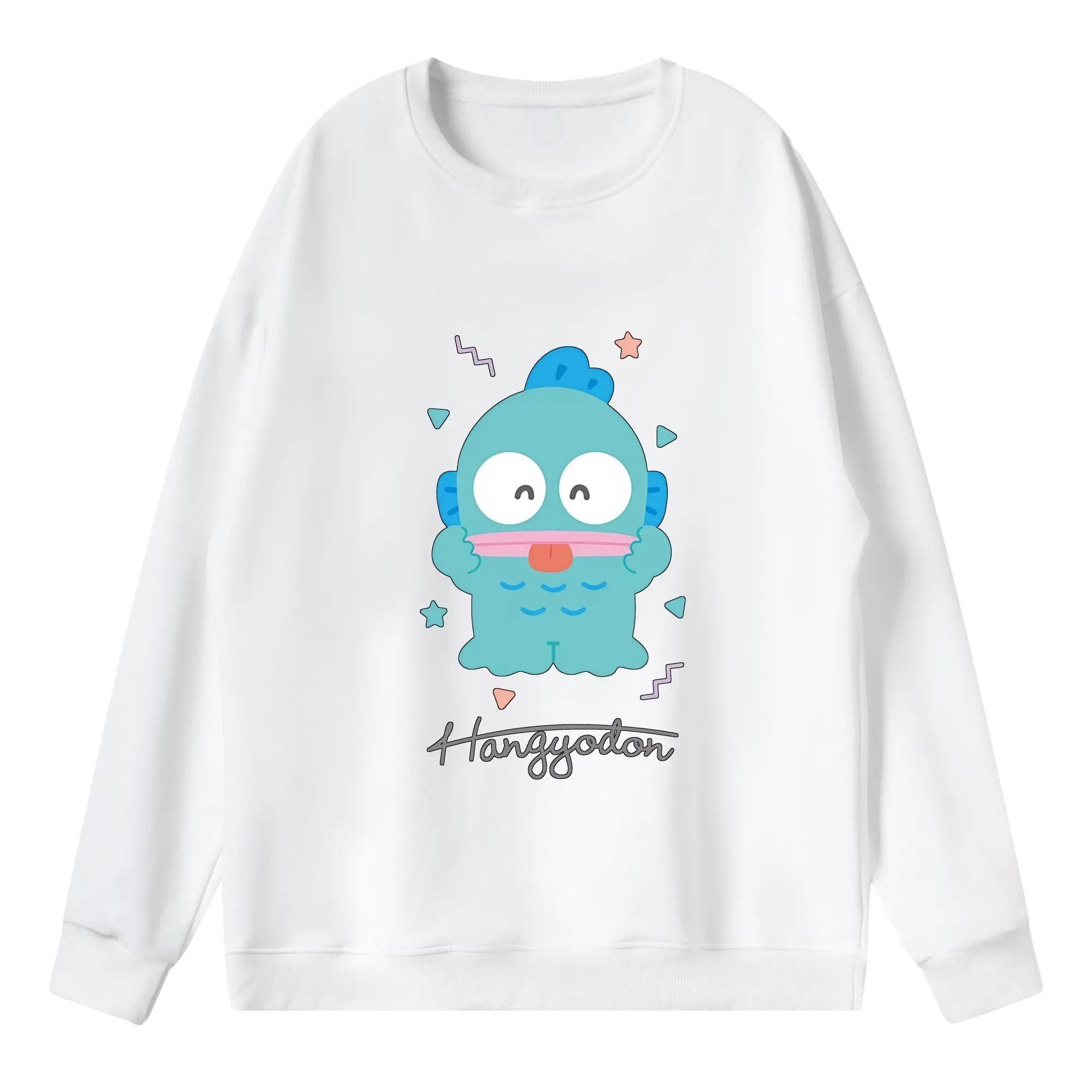 サンリオ グッズ,ハンギョドン - 薄手 クルーネック スウェット 裏毛260g · ポリエステル 春秋向け カジュアル 男女兼用 · トレーナー デイリー スポーツ 散歩に最適