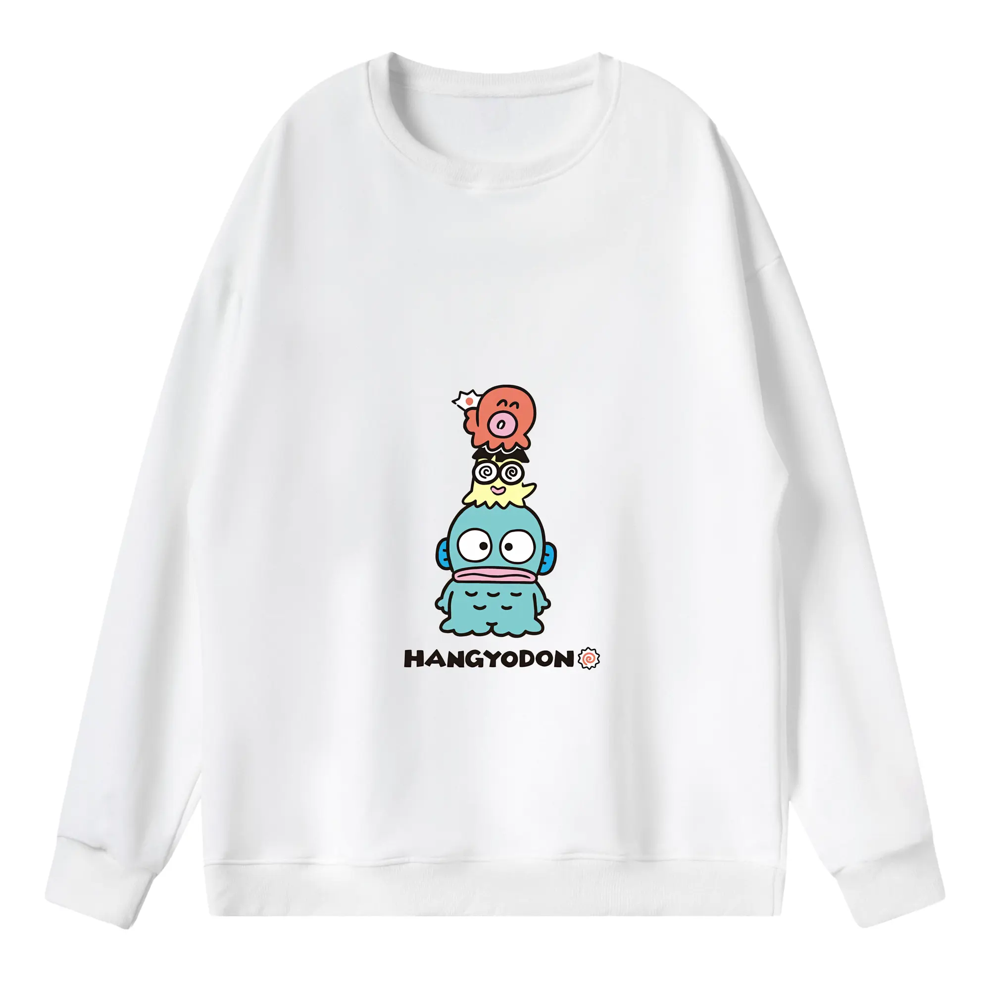 サンリオ グッズ,ハンギョドン - 薄手 クルーネック スウェット 裏毛260g · ポリエステル 春秋向け カジュアル 男女兼用 · トレーナー デイリー スポーツ 散歩に最適
