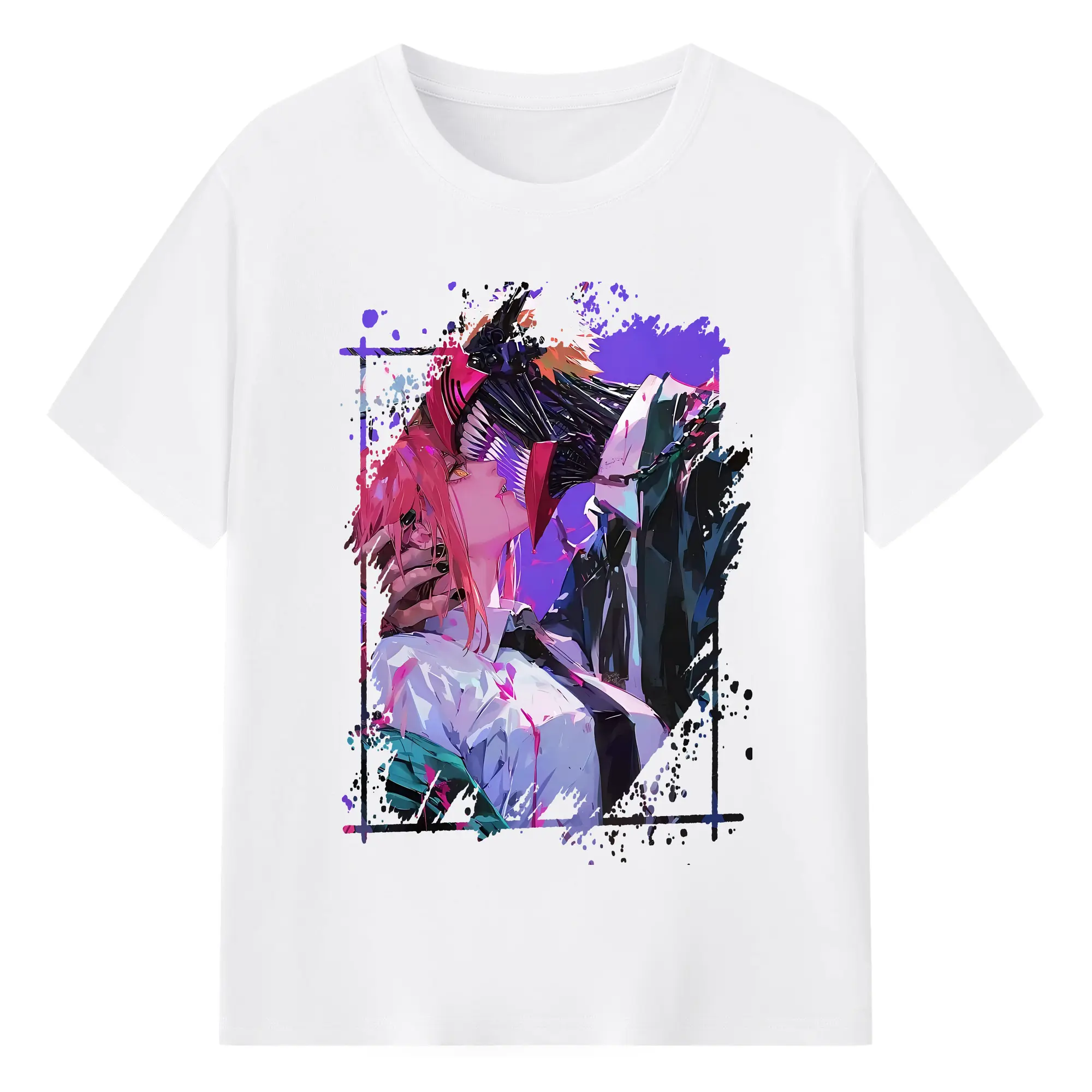 チェンソーマン グッズ,デンジ - 綿100％ 半袖Tシャツ ・ フロントプリント ・ 快適 通気性 ・ 日常使い 散歩 スポーツ用