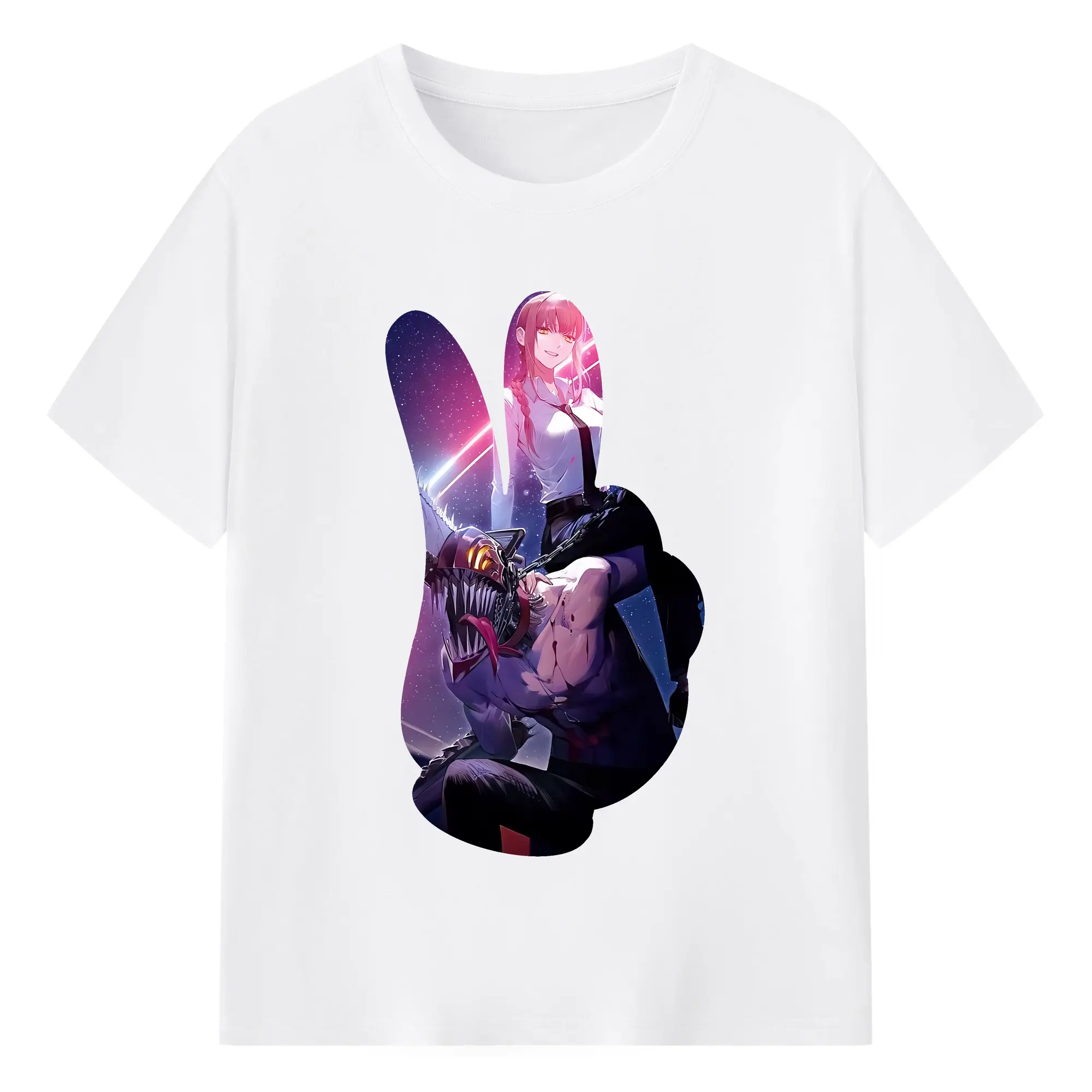 チェンソーマン グッズ,デンジ - 綿100％ 半袖Tシャツ ・ フロントプリント ・ 快適 通気性 ・ 日常使い 散歩 スポーツ用