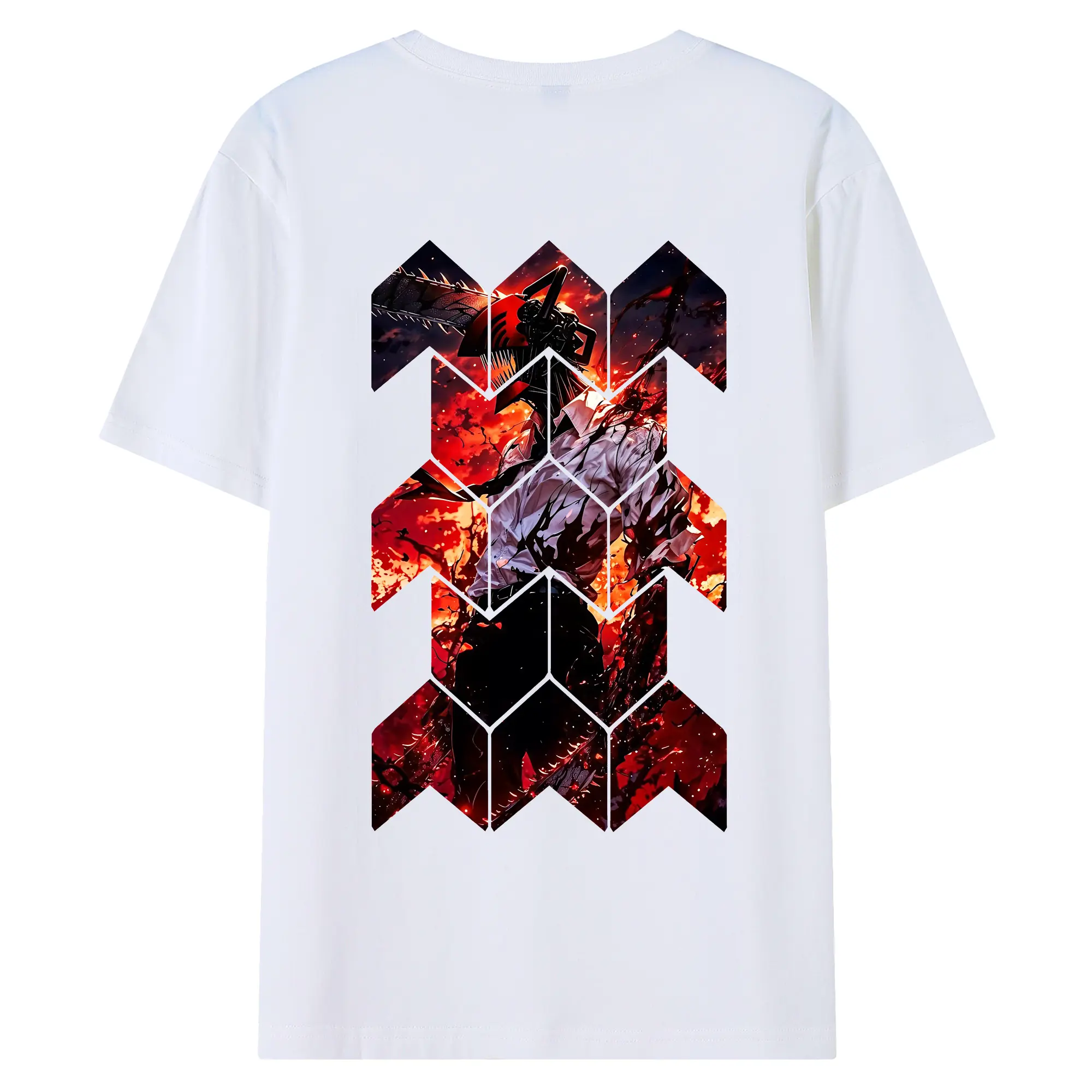 チェンソーマン グッズ,デンジ - 綿100％ 半袖Tシャツ ・ バックプリント ・ 快適 通気性 ・ 日常使い 散歩 スポーツ用