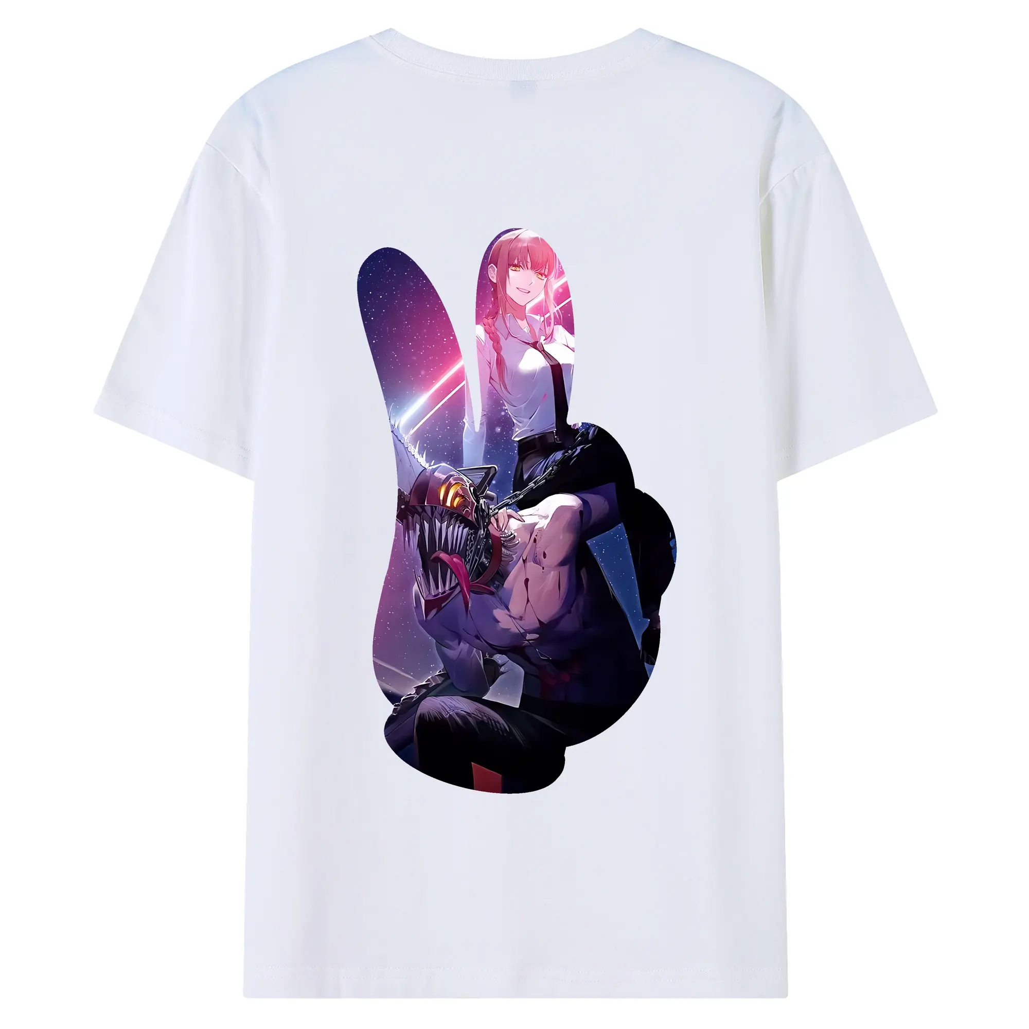 チェンソーマン グッズ,デンジ - 綿100％ 半袖Tシャツ ・ バックプリント ・ 快適 通気性 ・ 日常使い 散歩 スポーツ用