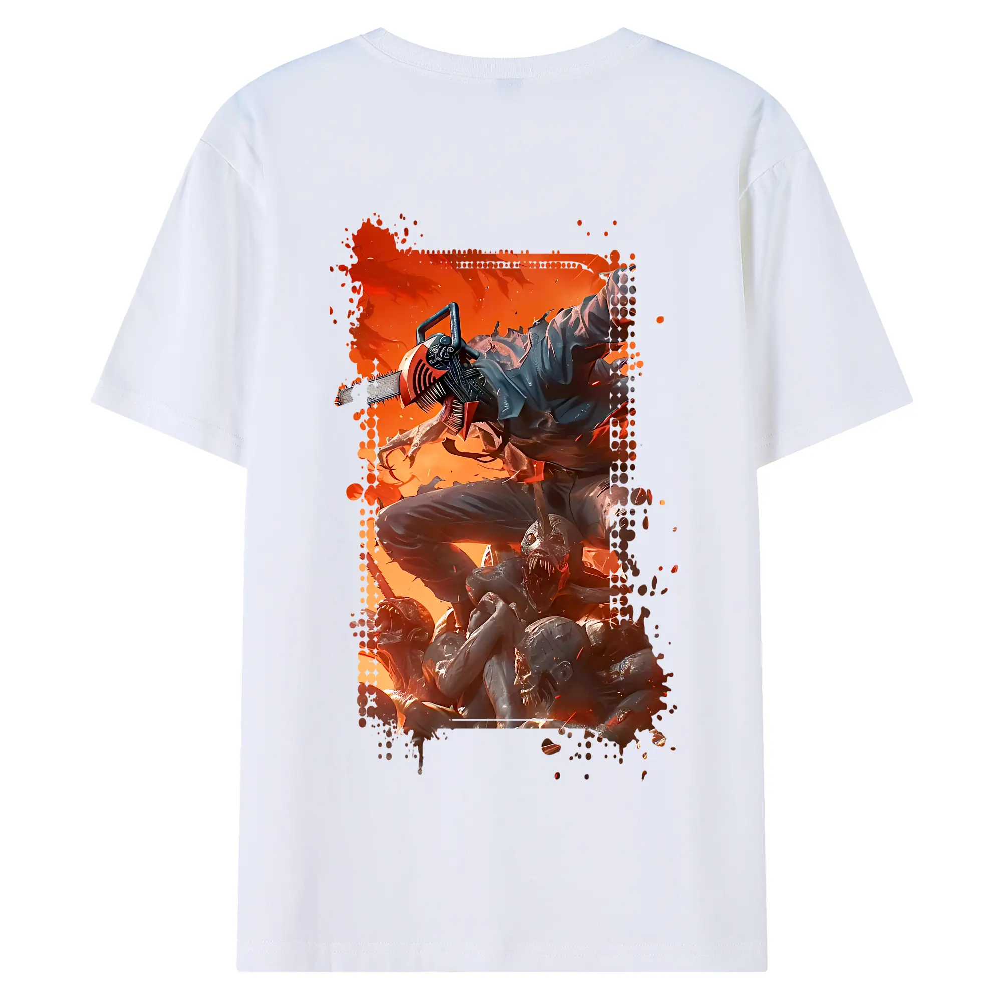 チェンソーマン グッズ,デンジ - 綿100％ 半袖Tシャツ ・ バックプリント ・ 快適 通気性 ・ 日常使い 散歩 スポーツ用