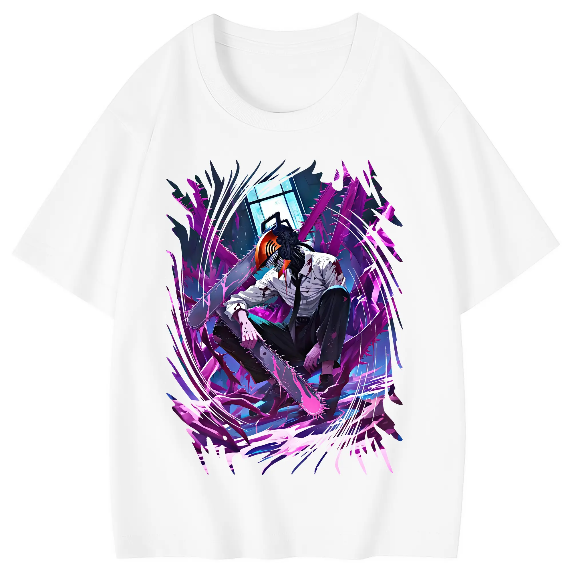 チェンソーマン グッズ,デンジ - 綿100％ キッズTシャツ ・ フロントプリント ・ 快適 通気性 ・ スポーツ カジュアル 散歩用