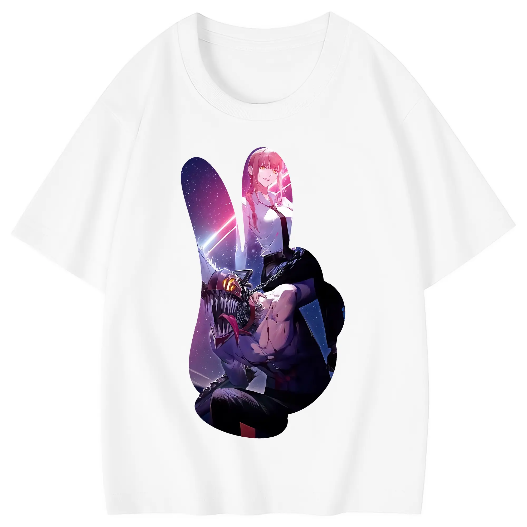 チェンソーマン グッズ,デンジ - 綿100％ キッズTシャツ ・ フロントプリント ・ 快適 通気性 ・ スポーツ カジュアル 散歩用