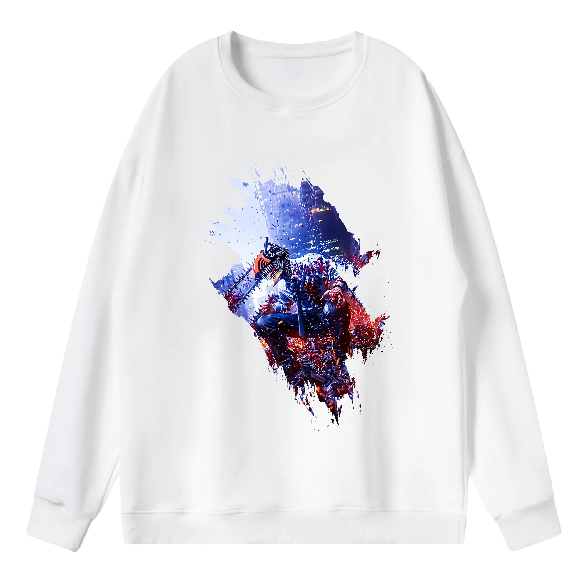 チェンソーマン グッズ,デンジ - 薄手 クルーネック スウェット 裏毛260g · ポリエステル 春秋向け カジュアル 男女兼用 · トレーナー デイリー スポーツ 散歩に最適