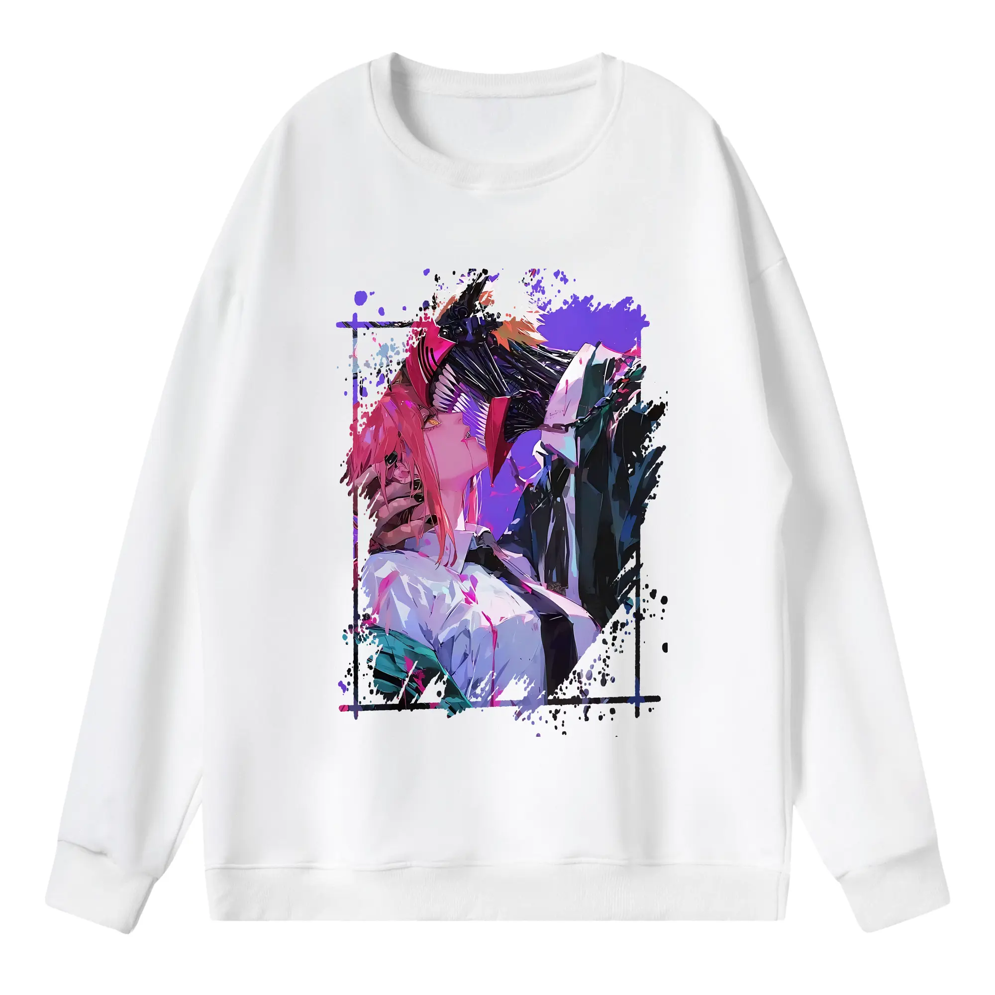 チェンソーマン グッズ,デンジ - 薄手 クルーネック スウェット 裏毛260g · ポリエステル 春秋向け カジュアル 男女兼用 · トレーナー デイリー スポーツ 散歩に最適