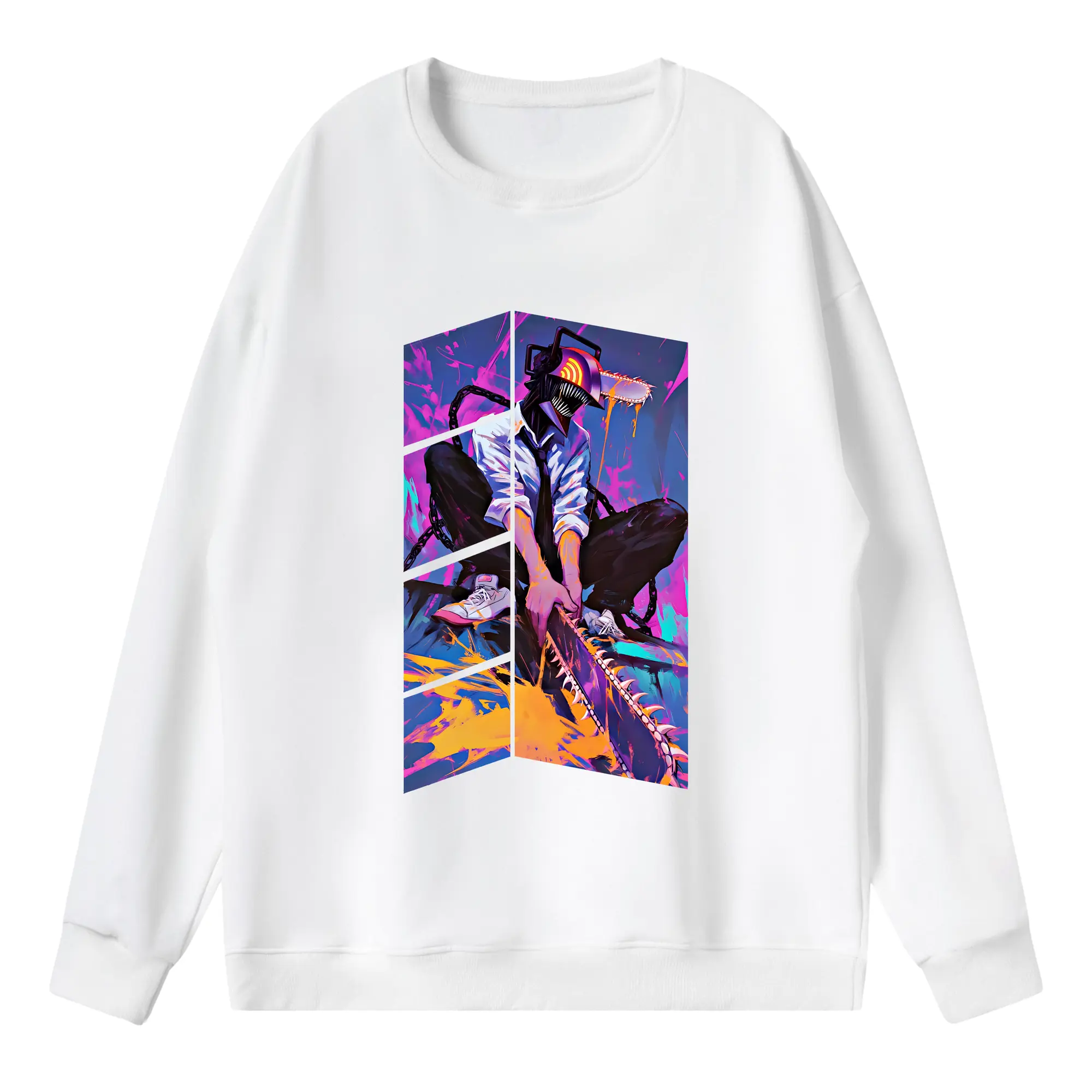 チェンソーマン グッズ,デンジ - 薄手 クルーネック スウェット 裏毛260g · ポリエステル 春秋向け カジュアル 男女兼用 · トレーナー デイリー スポーツ 散歩に最適