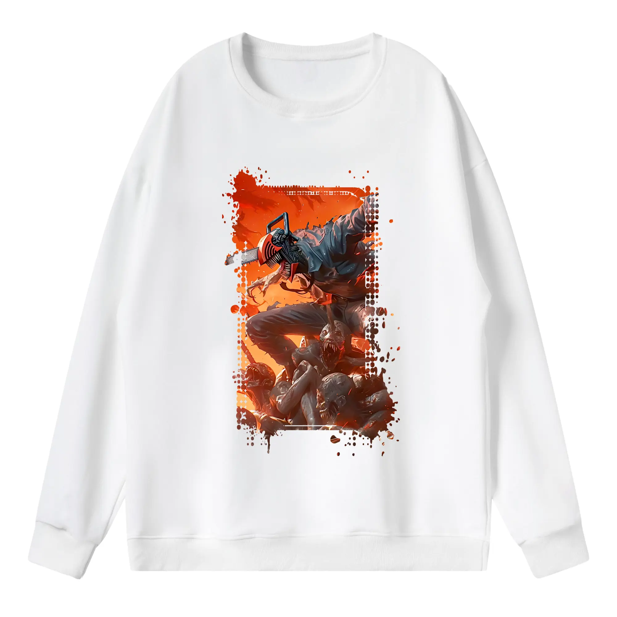 チェンソーマン グッズ,デンジ - 薄手 クルーネック スウェット 裏毛260g · ポリエステル 春秋向け カジュアル 男女兼用 · トレーナー デイリー スポーツ 散歩に最適