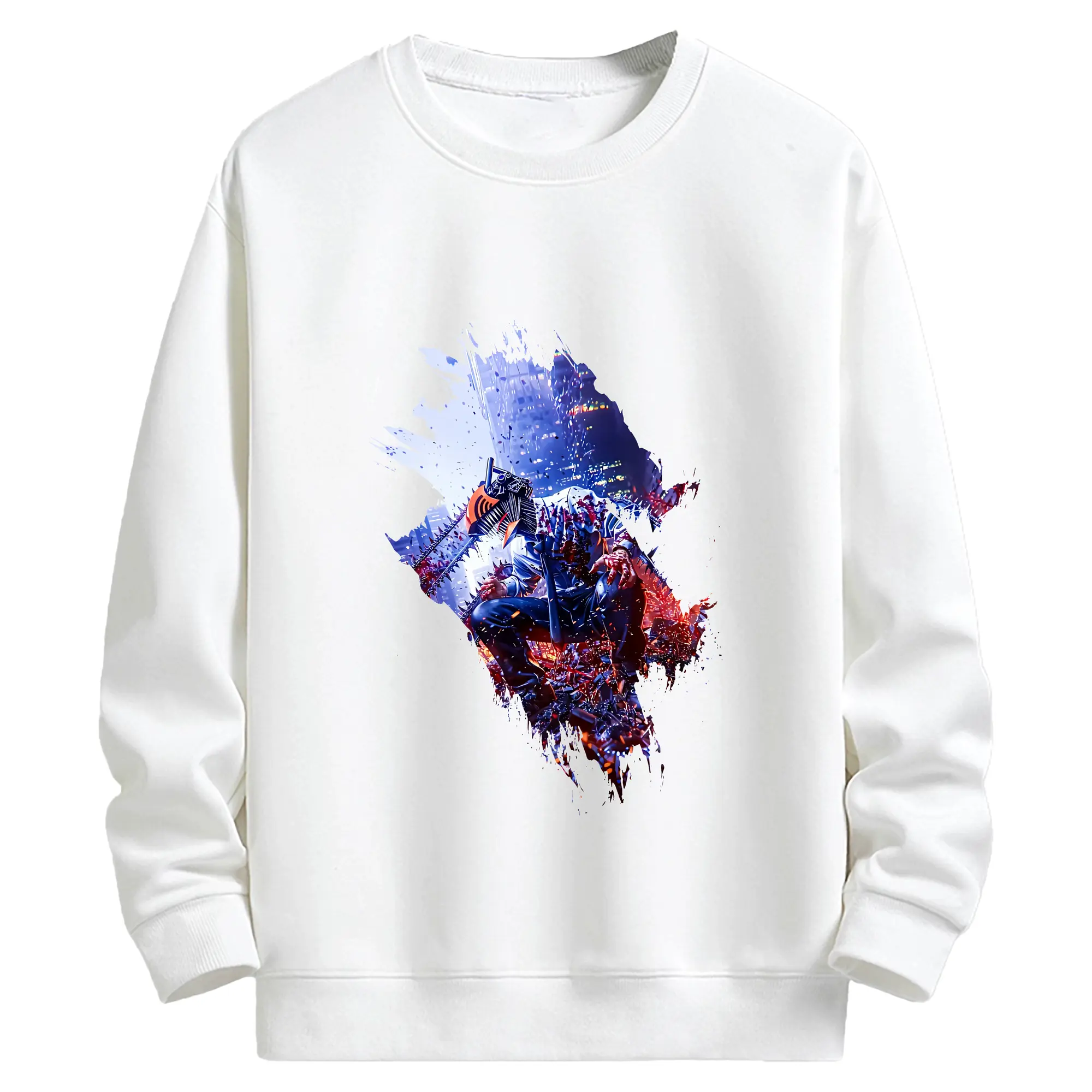 チェンソーマン グッズ,デンジ - キッズ クルーネックスウェットシャツ ・ フロントプリント ・ 綿80％ ポリエステル20％ ・ 快適 通学 スポーツ 日常使い お散歩用