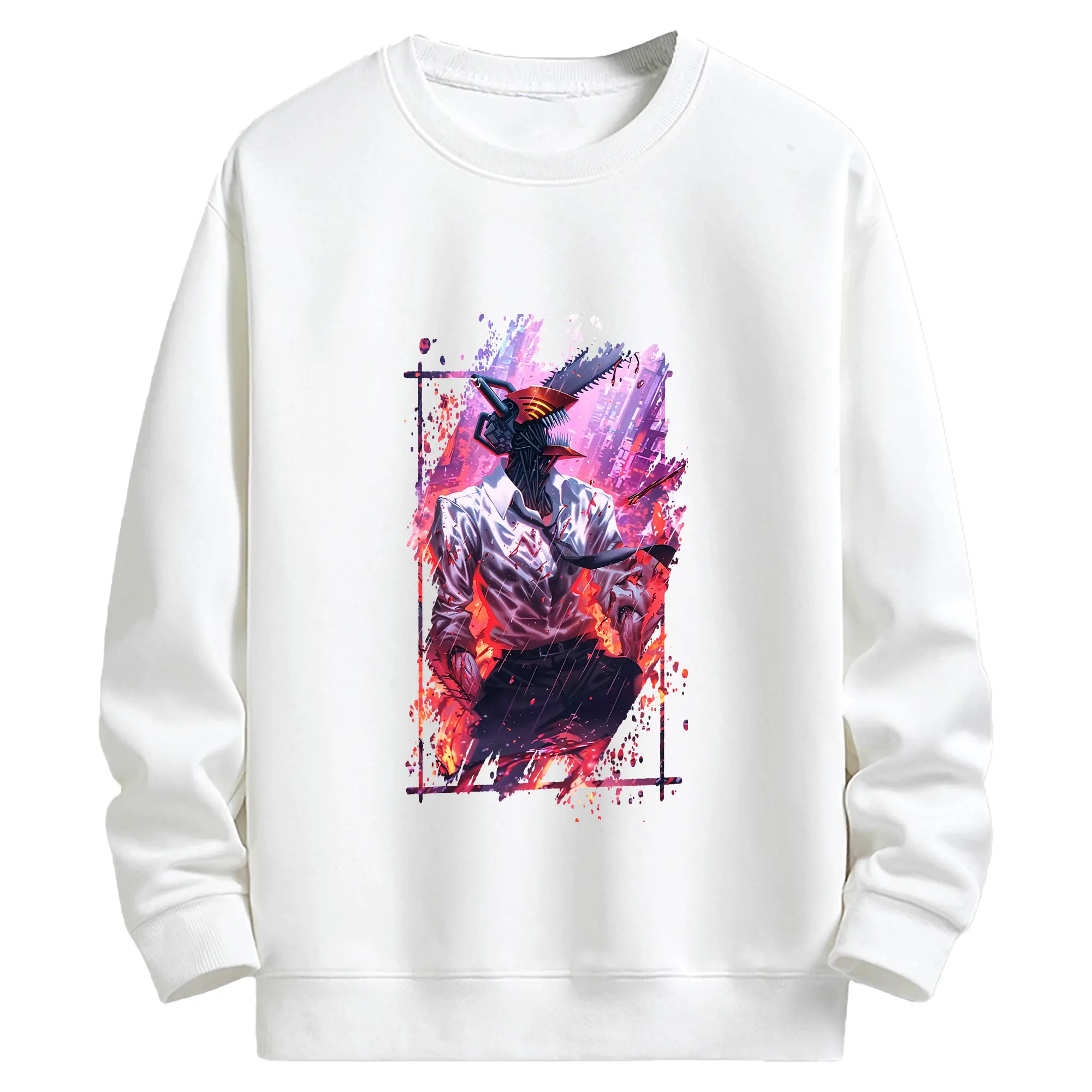 チェンソーマン グッズ,デンジ - キッズ クルーネックスウェットシャツ ・ フロントプリント ・ 綿80％ ポリエステル20％ ・ 快適 通学 スポーツ 日常使い お散歩用