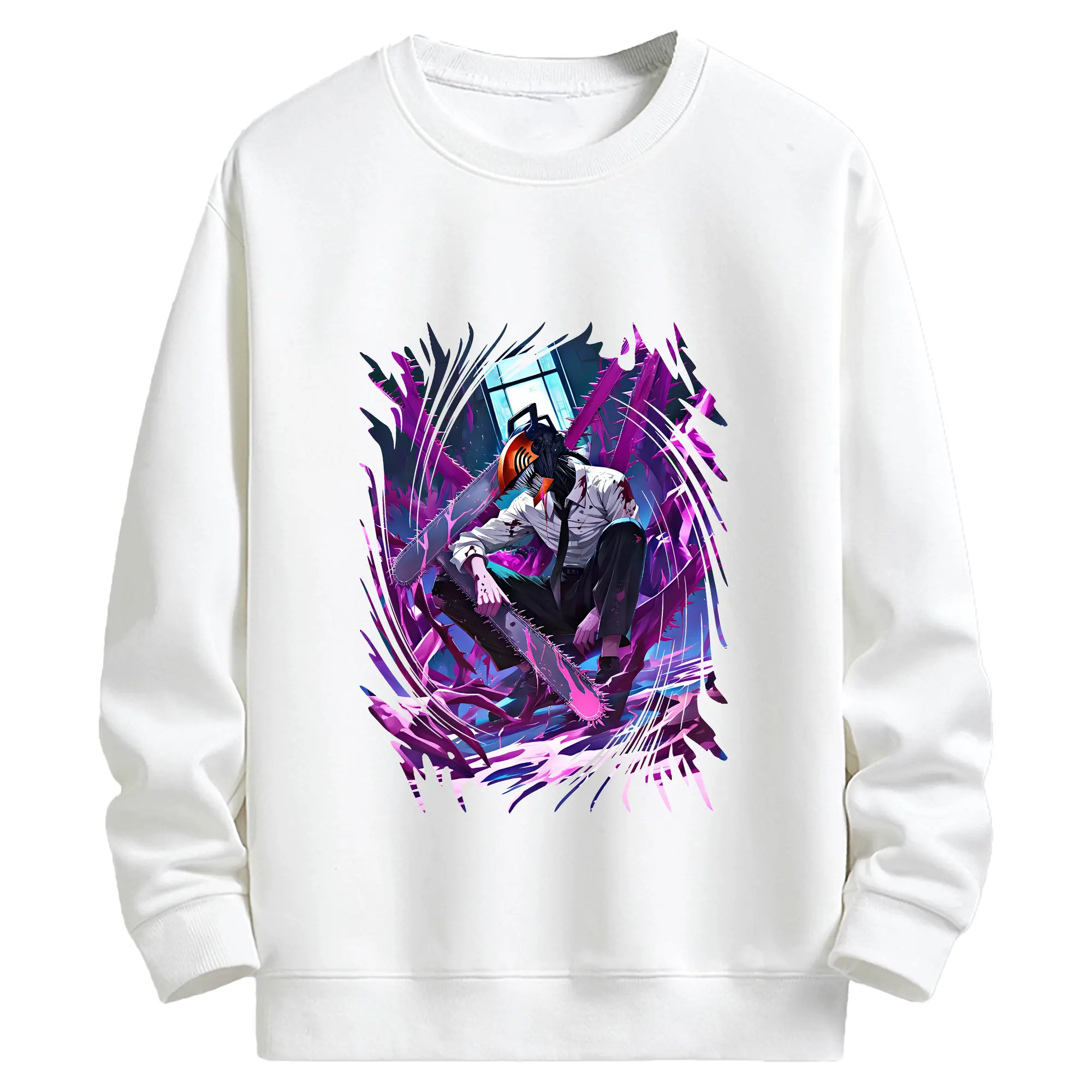 チェンソーマン グッズ,デンジ - キッズ クルーネックスウェットシャツ ・ フロントプリント ・ 綿80％ ポリエステル20％ ・ 快適 通学 スポーツ 日常使い お散歩用