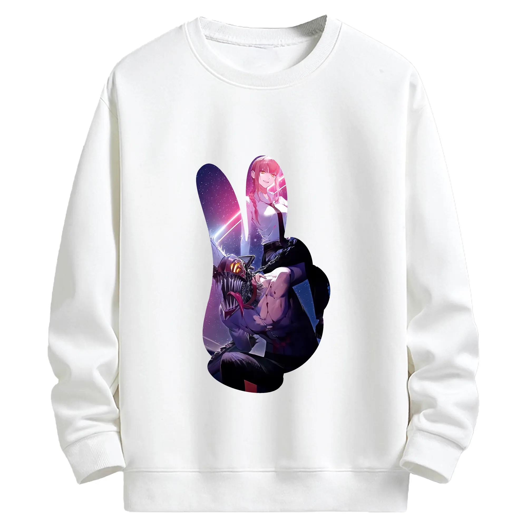 チェンソーマン グッズ,デンジ - キッズ クルーネックスウェットシャツ ・ フロントプリント ・ 綿80％ ポリエステル20％ ・ 快適 通学 スポーツ 日常使い お散歩用