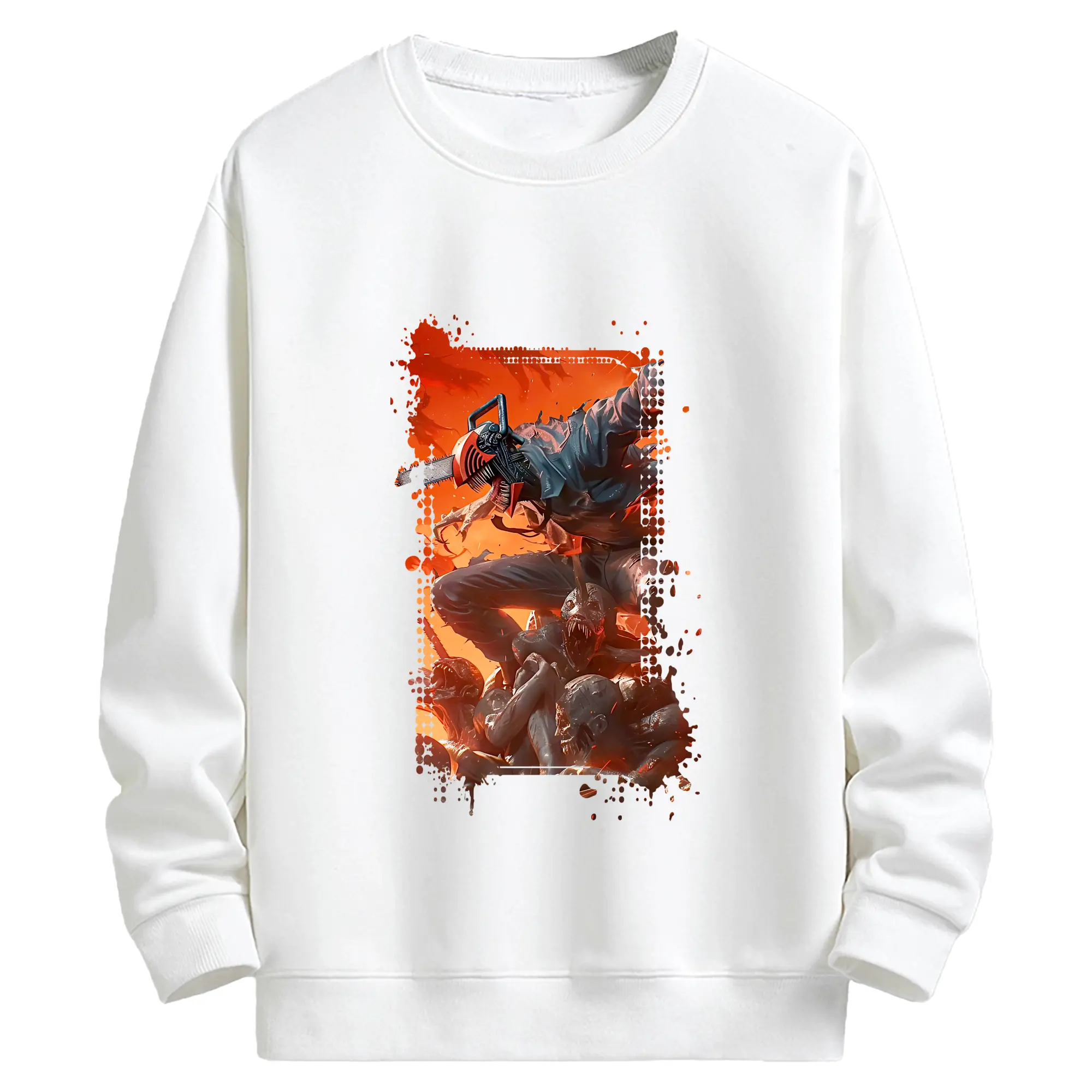 チェンソーマン グッズ,デンジ - キッズ クルーネックスウェットシャツ ・ フロントプリント ・ 綿80％ ポリエステル20％ ・ 快適 通学 スポーツ 日常使い お散歩用