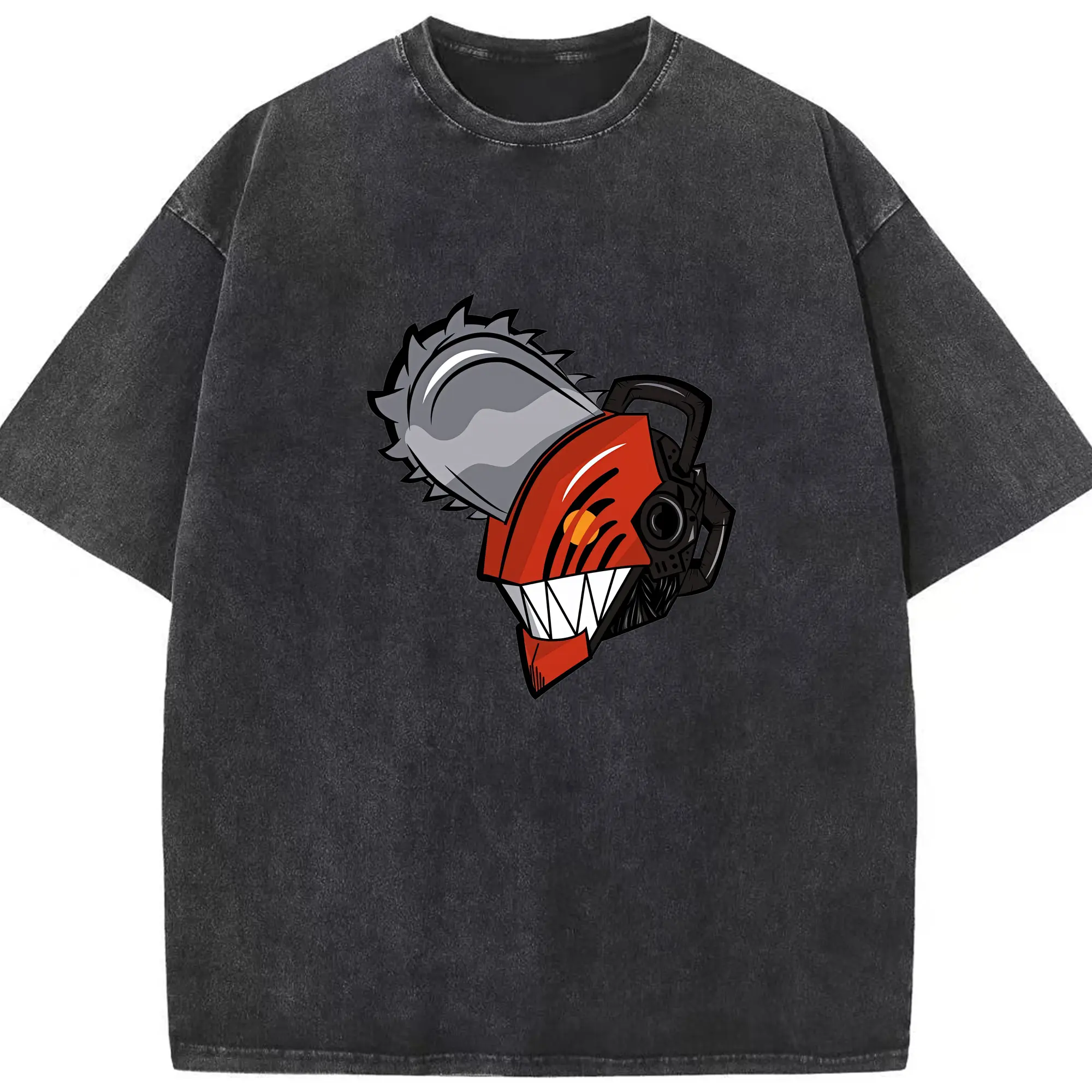 チェンソーマン グッズ,デンジ - 綿100％ ヴィンテージ風 半袖Tシャツ ・ フロントプリント ・ 柔らか肌触り ・ 通気性 快適 ・ スポーツ カジュアル 外出用