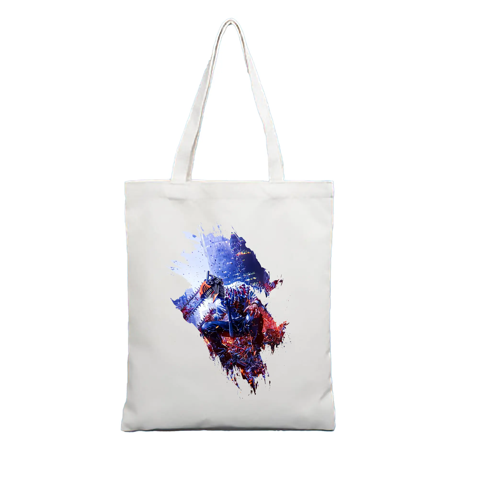 チェンソーマン グッズ,デンジ - 縦型キャンバス手提げバッグ（トートバッグ） ・ キャンバス素材 ・ ショッピング用 ・ 軽量 丈夫 お手入れ簡単