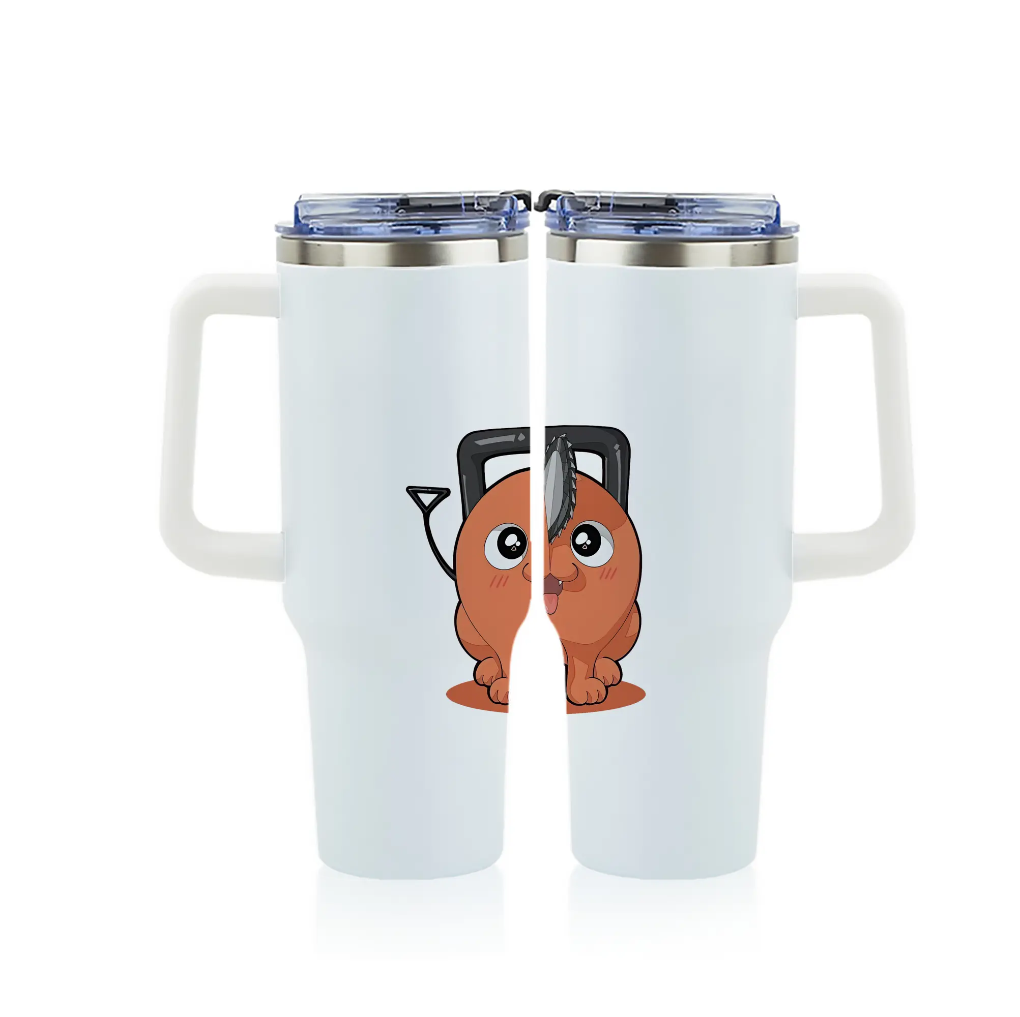 チェンソーマン グッズ,ポチタ - 1200mL フルプリント車用タンブラー ・ 304ステンレス 内側 ・ 201ステンレス 外側 ・ 保温 保冷 ・ 通勤 ドライブ アウトドア用