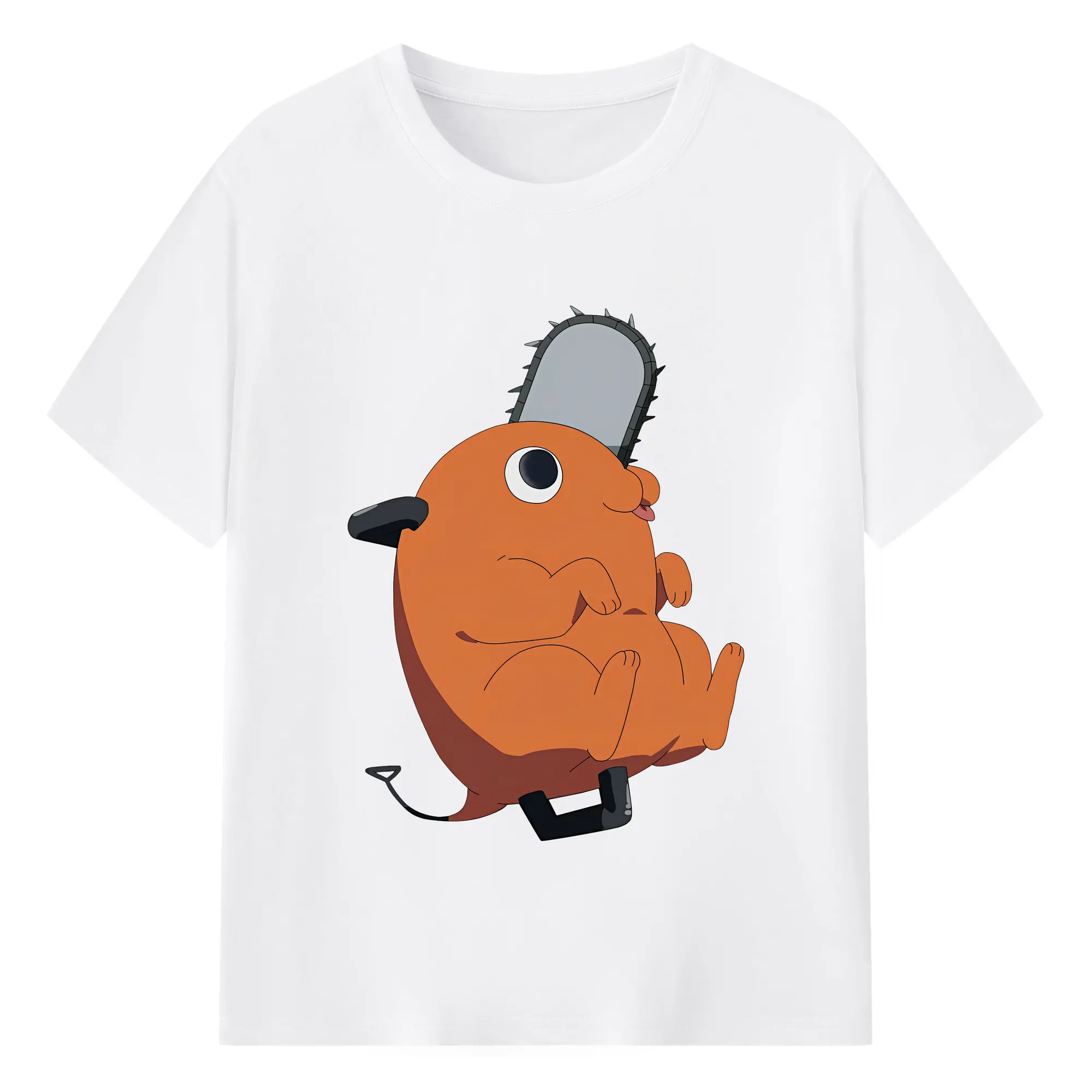 チェンソーマン グッズ,ポチタ - 綿100％ 半袖Tシャツ ・ フロントプリント ・ 快適 通気性 ・ 日常使い 散歩 スポーツ用